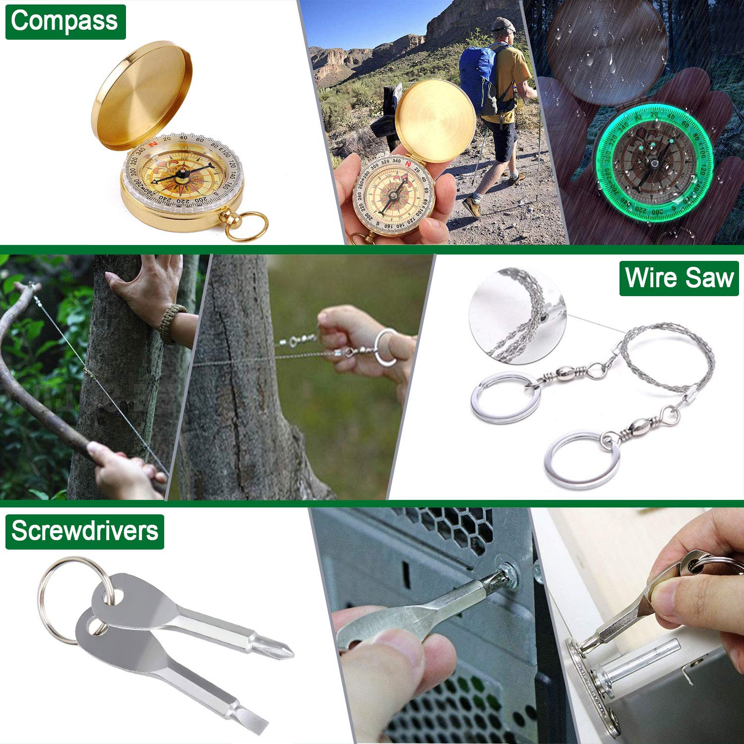 35-in-1 Survival Kit & First Aid Emergency Gear - Perfect Gift for Men, Boyfriend, Husband - Ideal for Camping, Hiking, Hunting, Fishing Adventures | Essential Outdoor Safety Equipment for Emergencies