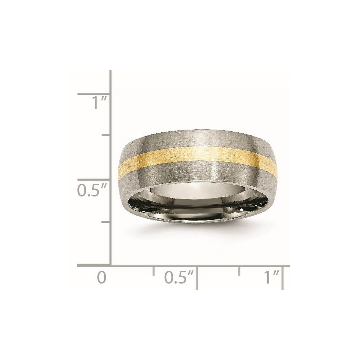 Titanium & 14K Gold Inlay Brushed Band Ring for Men & Women - Durable Wedding, Engagement & Fashion Jewelry - Multiple Sizes Available