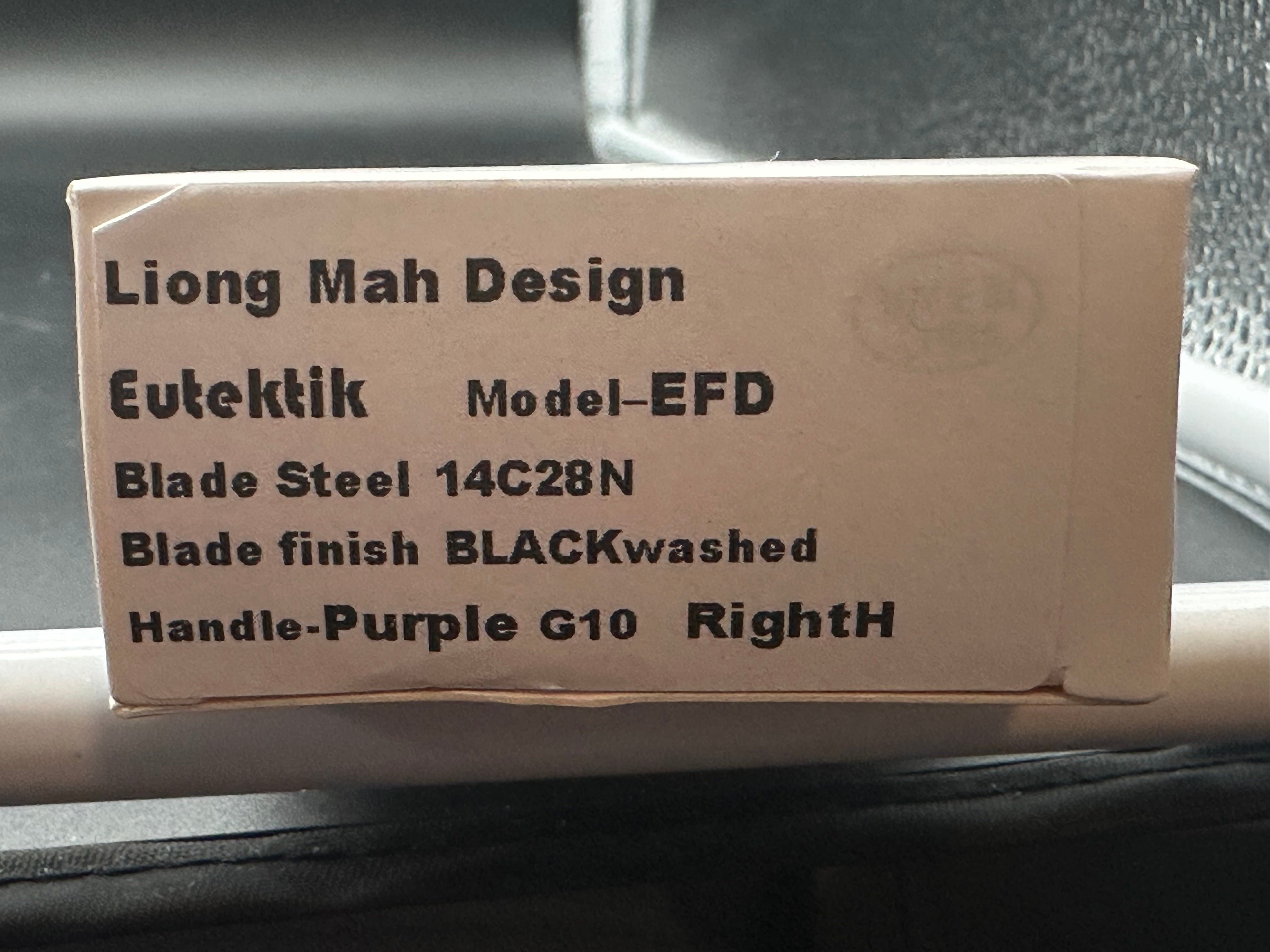 Eutektik EFD Purple BlackWashed Folding Knife with LTK Koozie, Patch & Sticker - Perfect for Camping, Hiking & Outdoor Adventures