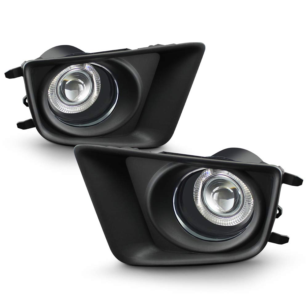 ACANII LED Halo Projector Fog Lights Kit for 2012-2015 Toyota Tacoma - Durable Driving Lights with Switch Assembly (Driver & Passenger Side) - Perfect for Off-Roading, Night Driving & Foggy Conditions