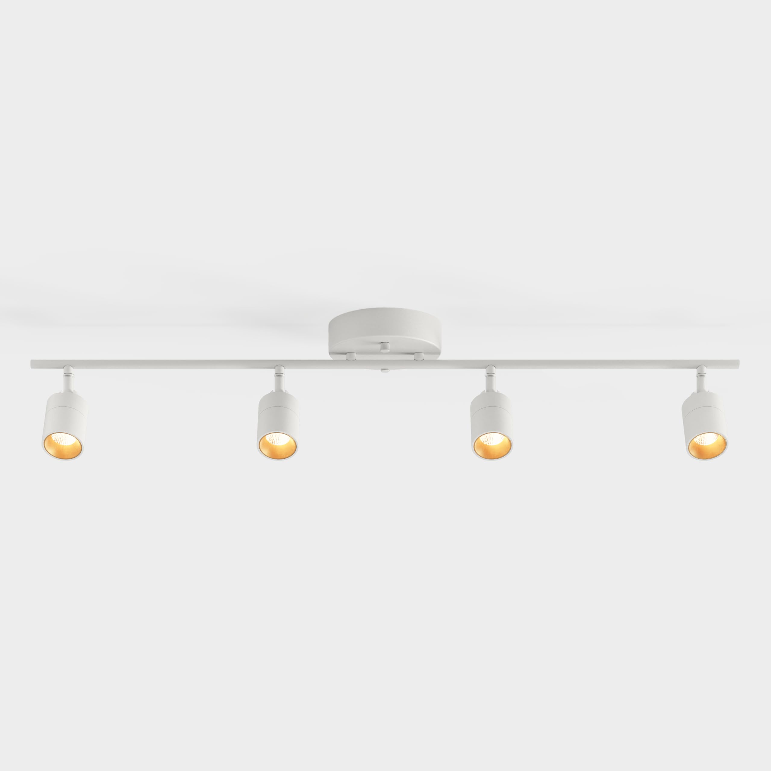 Shura White 4-Light Adjustable LED Track Lighting Kit - 3ft Ceiling Light Fixture with Integrated Bulbs, 3000K Warm White, 2240 Lumens - Perfect for Kitchens, Living Rooms & Retail Spaces