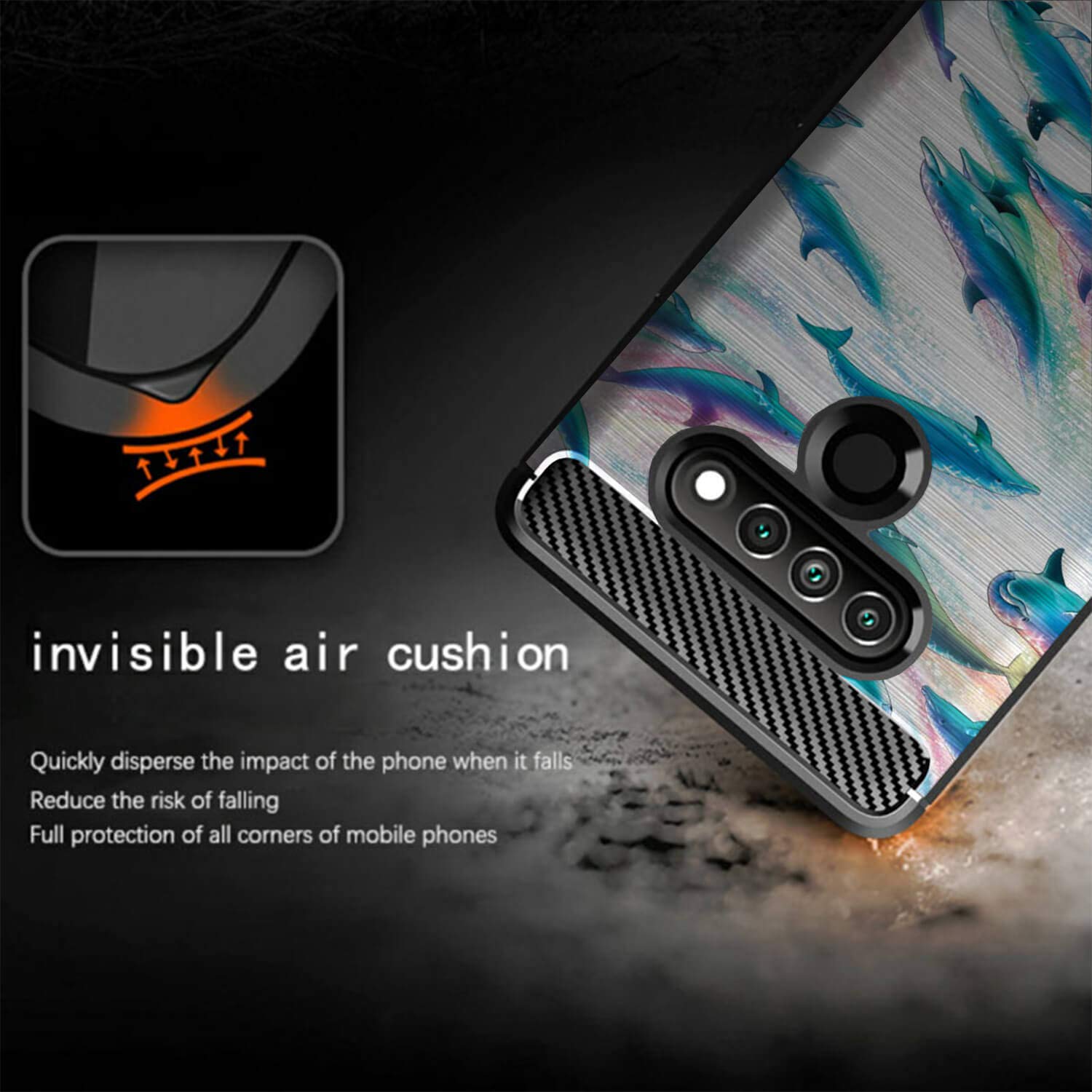 LG Stylo 6 Case (2020) - Slim Flexible TPU Shockproof Phone Cover with Dolphins Design | Perfect for Everyday Protection & Style