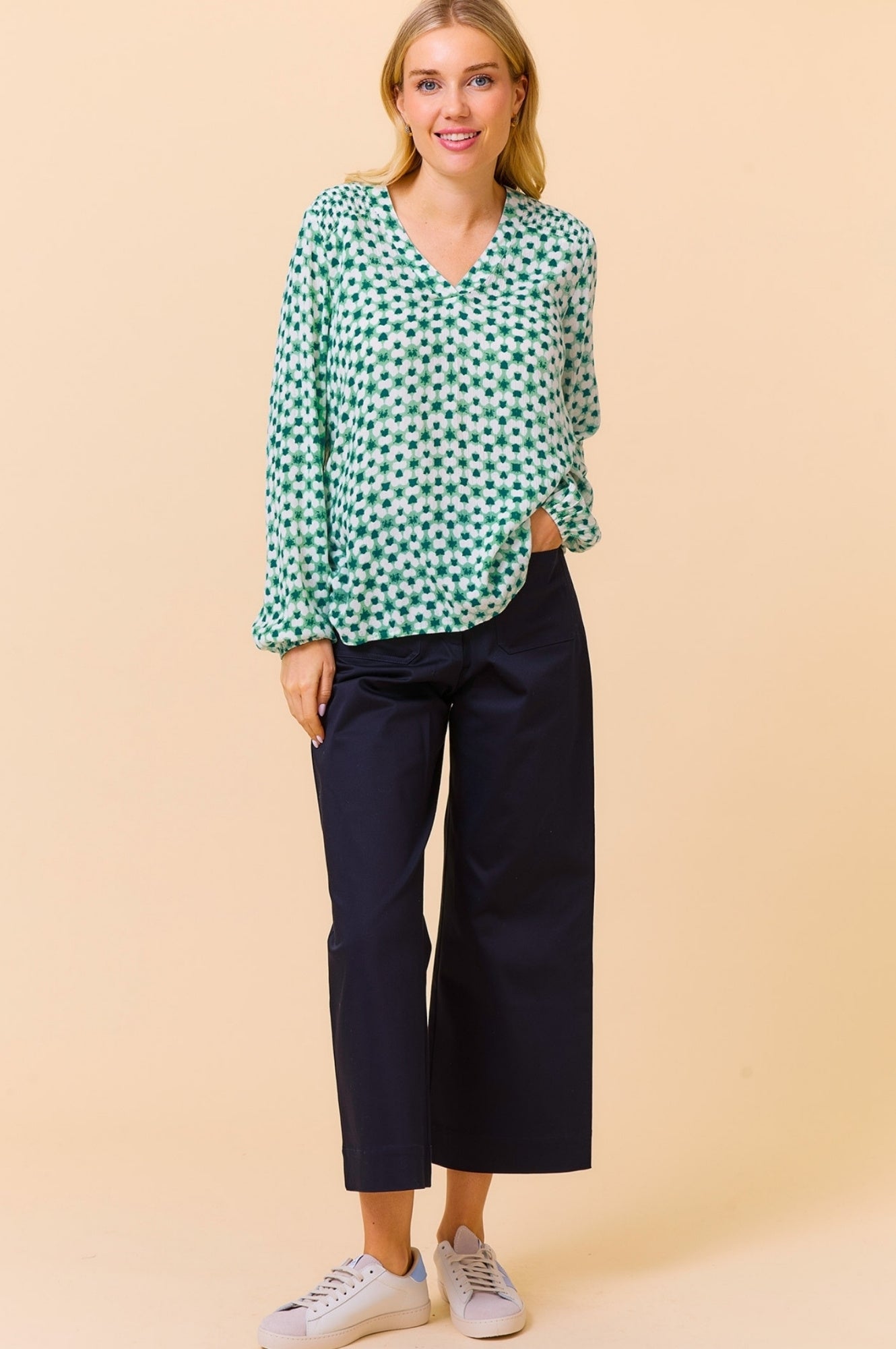 Kendal Stretch Cotton Sateen Pants for Women - Comfortable Navy Blue Dress Trousers for Office, Business & Casual Wear