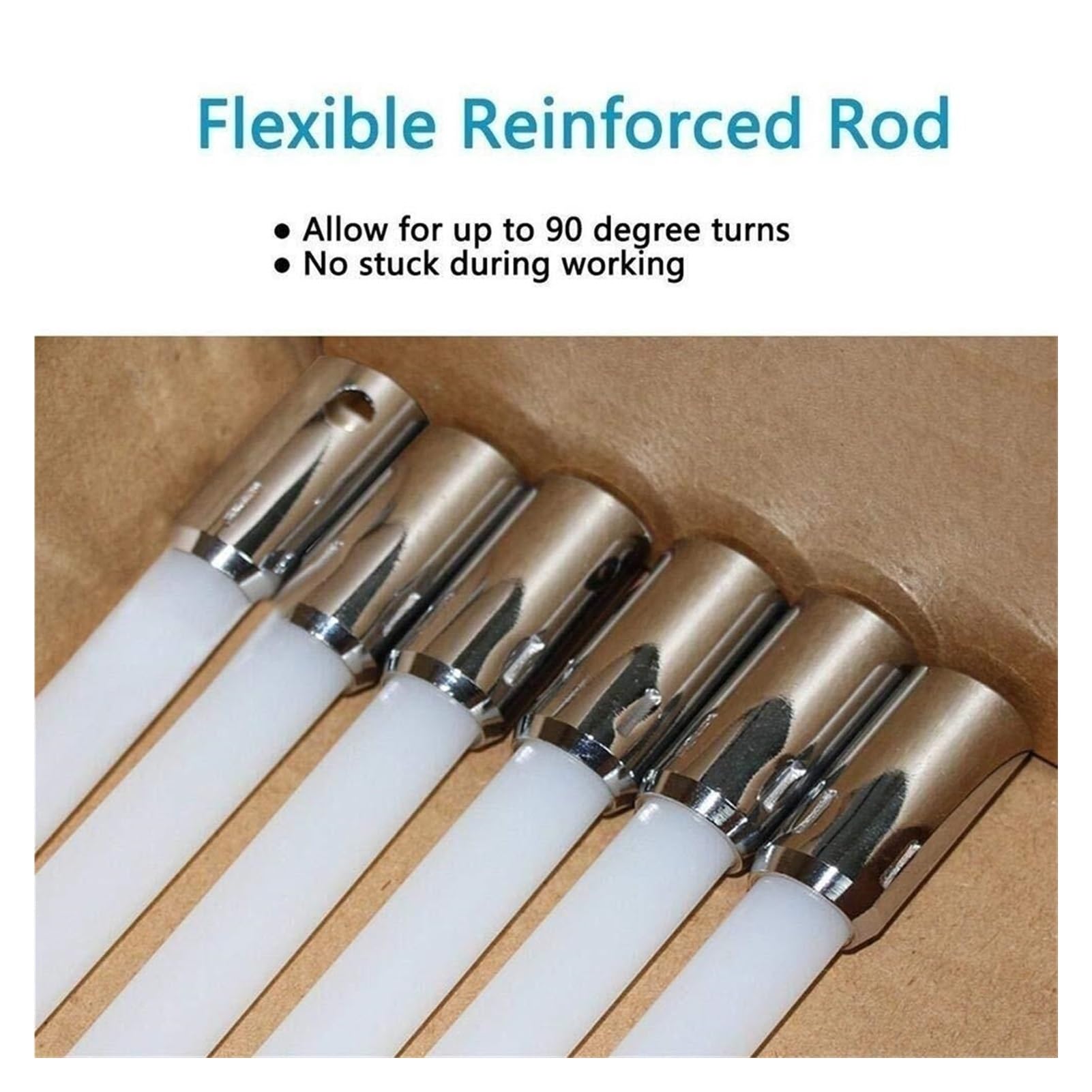 **Pellet Stove Chimney Sweep Kit - Flexible Nylon Swivel Brush with 15 Rods (410mm) - Efficient Chimney Cleaning for Wood Stoves, Fireplaces & Pellet Stoves**
