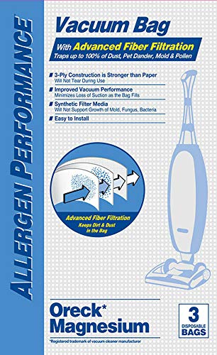 Oreck Style LW Magnesium Synthetic HEPA Vacuum Cleaner Bags - 63 Pack | Made in USA | Compatible with Oreck XL, Compact & Commercial Vacuums | Ideal for Home, Office & Hotel Cleaning