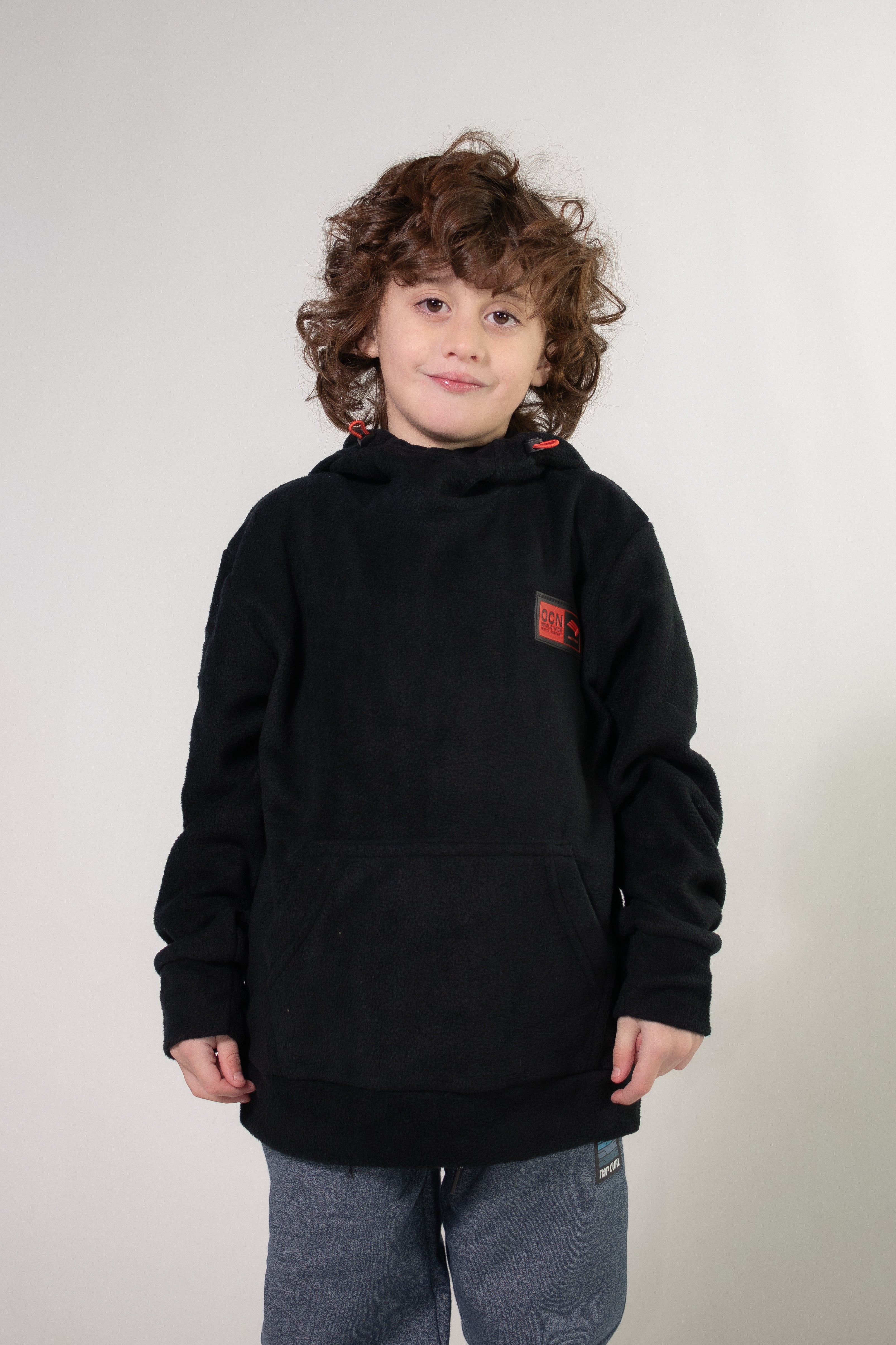 Ocn Kids Black Blatic Hoodie - Warm & Comfortable Pullover for Boys & Girls - Perfect for School, Playdates & Outdoor Activities