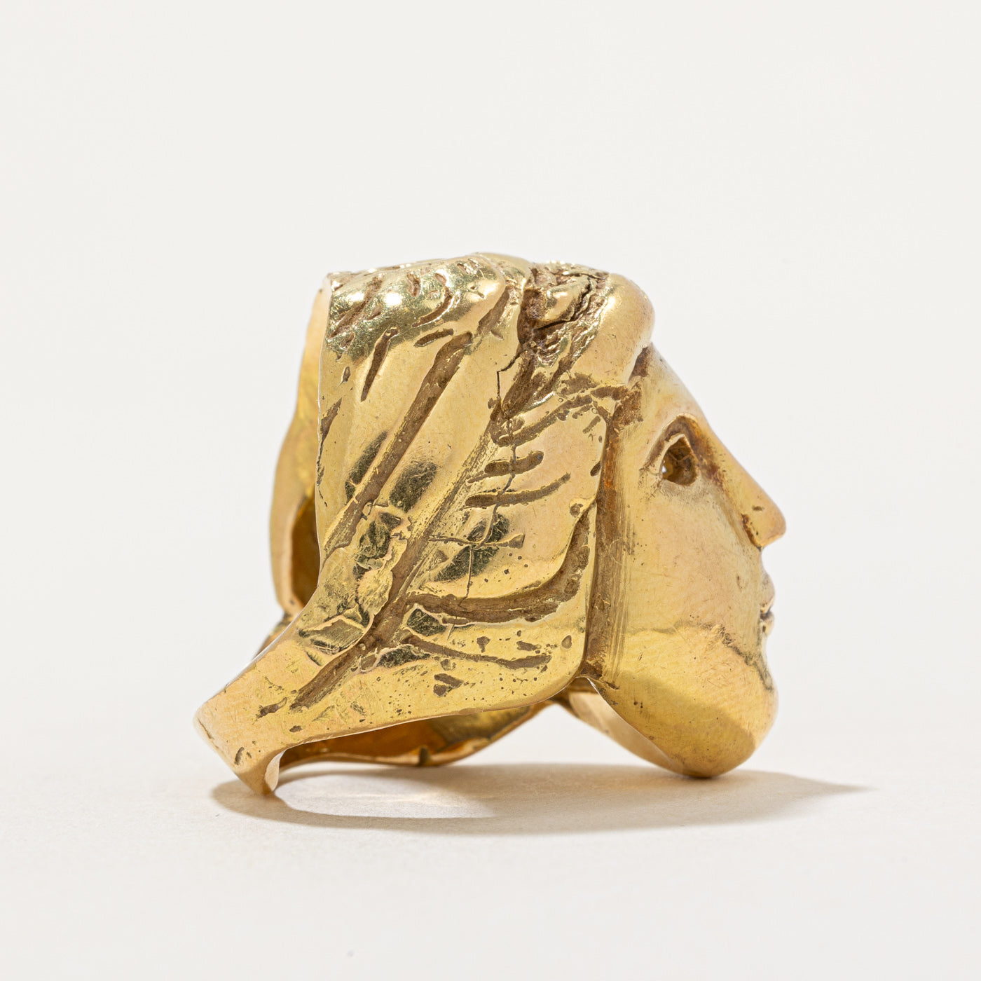 18K Yellow Gold Custom Portrait Ring - Size 5 - Personalized Memorial Jewelry for Loved Ones | Perfect for Anniversaries, Gifts & Keepsakes