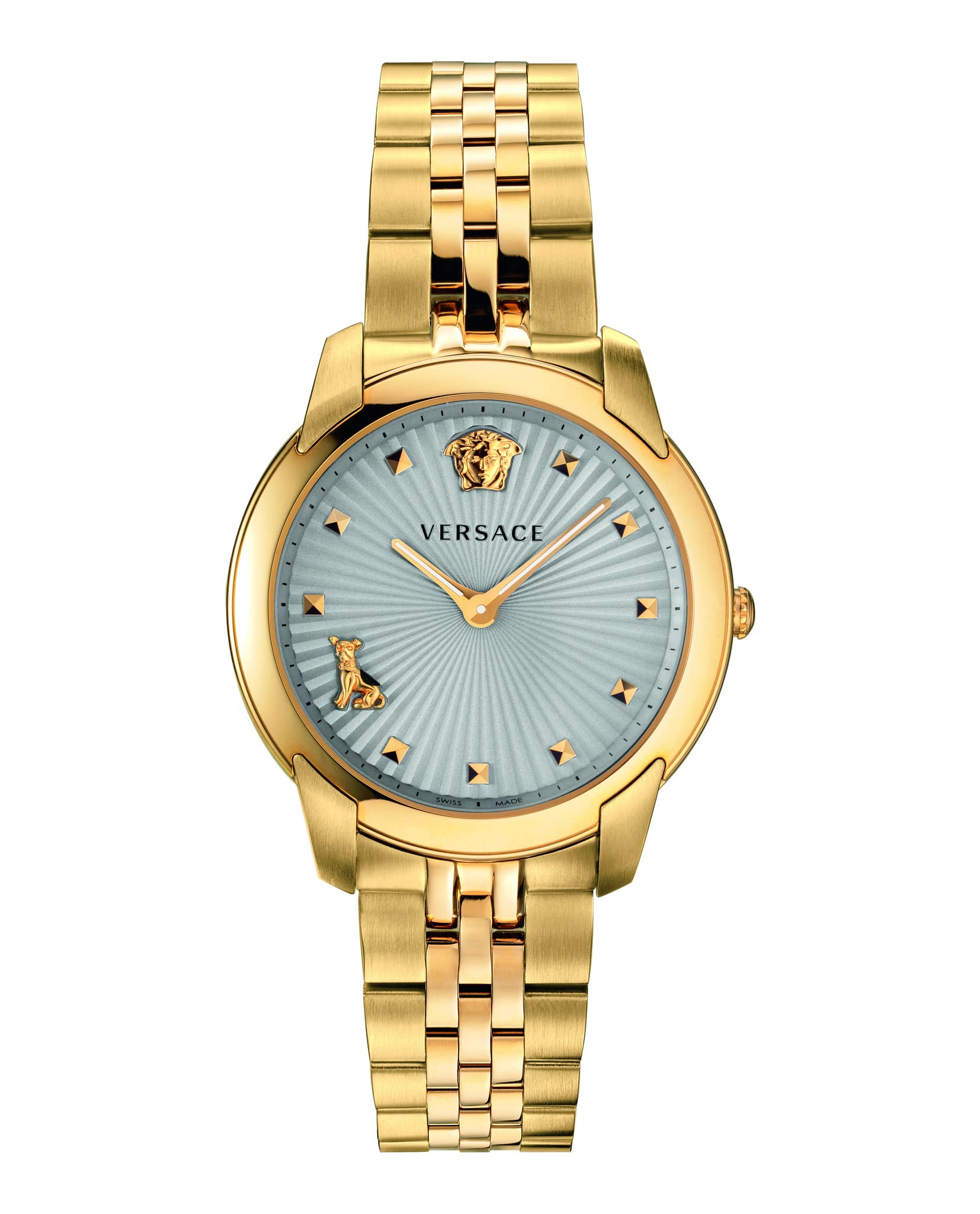 Versace Women's Gold 42mm Audrey V-Watch VELR00719 - Luxury Fashion Watch for Women, Perfect for Parties, Work & Special Occasions