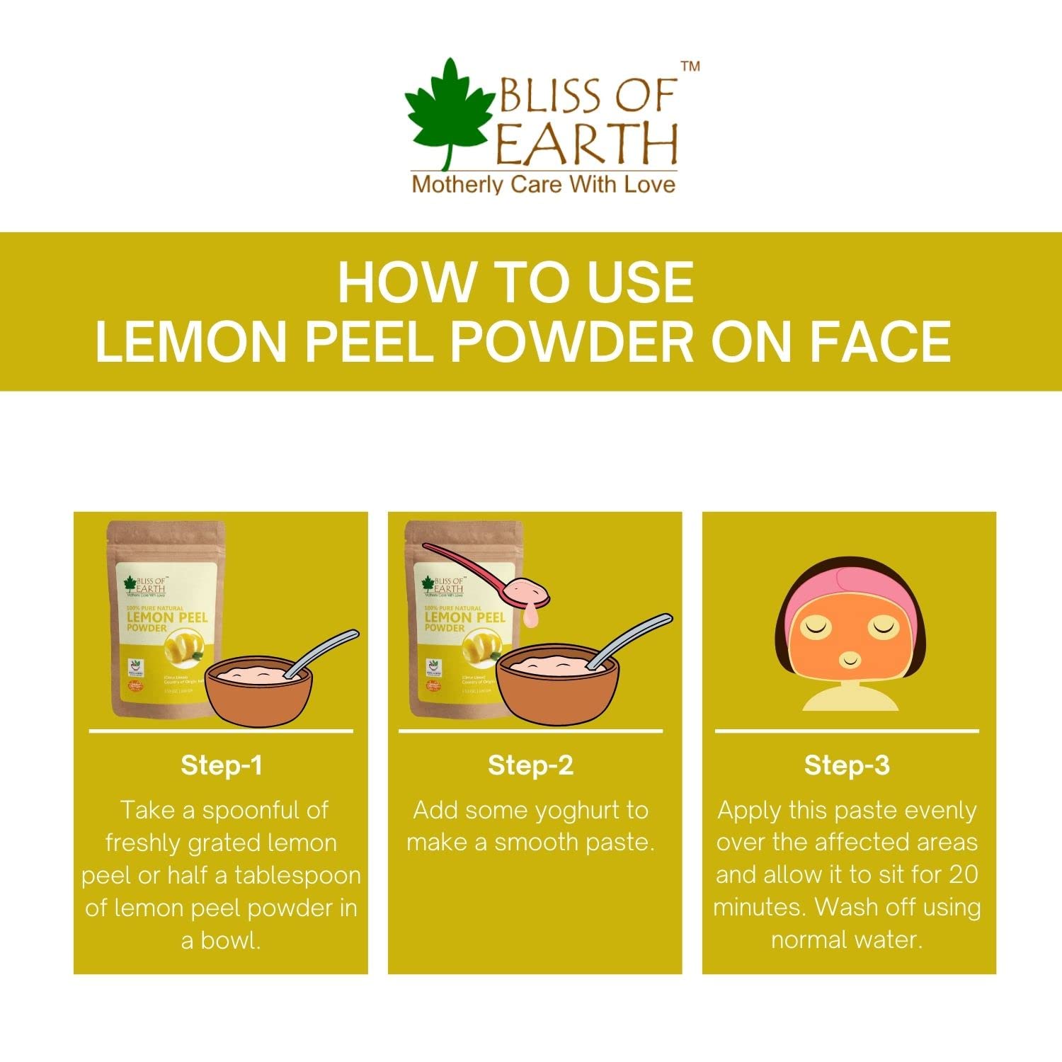 Bliss of Earth® 100g Natural Jatamansi Powder & 100g Lemon Peel Powder for Skin Whitening, Acne Treatment & Brightening - Organic Face Care for Glowing Complexion & Blemish-Free Skin | DIY Face Masks & Natural Beauty Remedies