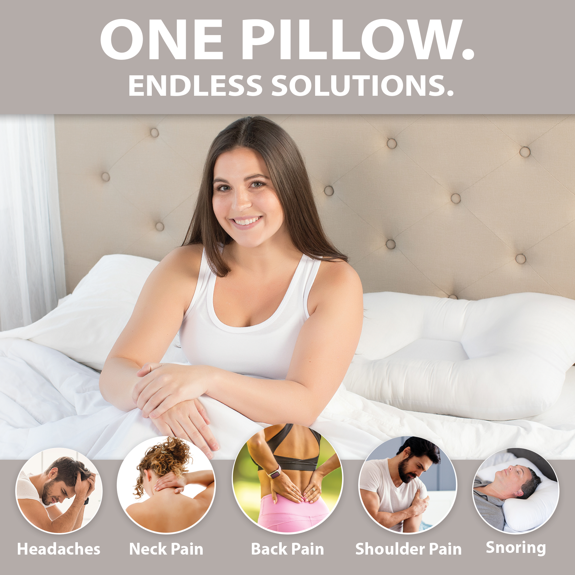 Tri Core Comfort Zone - Ultra Soft & Supportive Pillow for Side, Back & Stomach Sleepers - Perfect for Home, Travel & Office Use