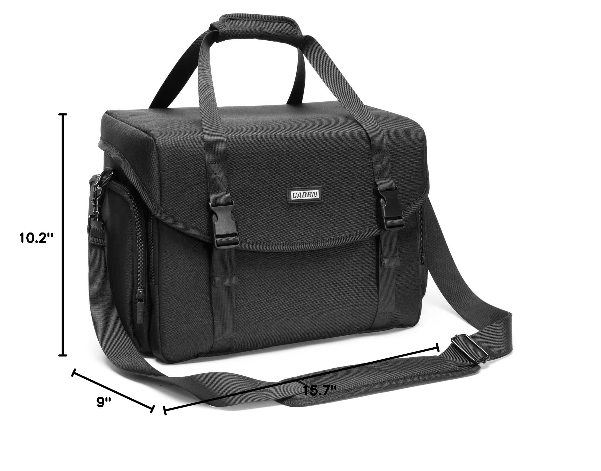 Waterproof DSLR Camera Shoulder Bag with Tripod Holder - Compatible with Nikon, Canon, Sony Mirrorless & SLR Cameras - Durable Messenger Case for Travel, Hiking & Photography (Black, Large)