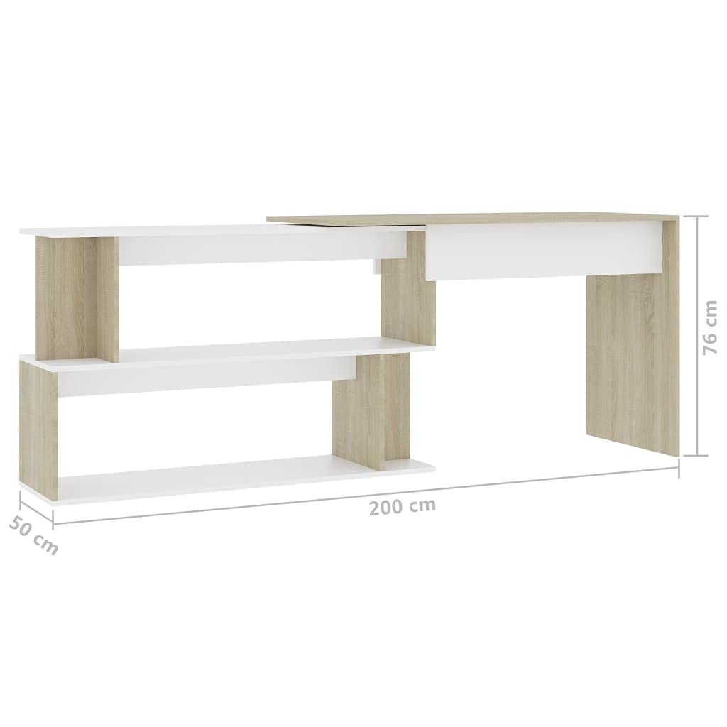 Minimalist Small Home Office Desk - Space Saving Writing Desk with Corner Design, 47.2