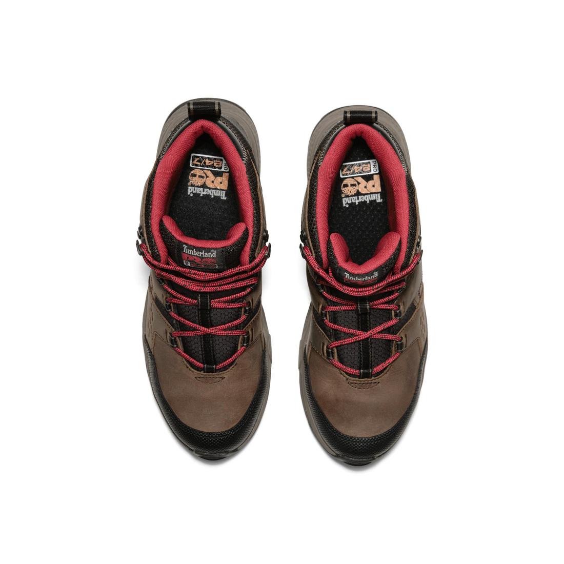 Switchback Lt 6 Inch Steel Toe Work Boots for Men - Brown/Red Safety Shoes - OSHA Compliant Work Boots for Construction, Warehouse & Outdoor Jobs