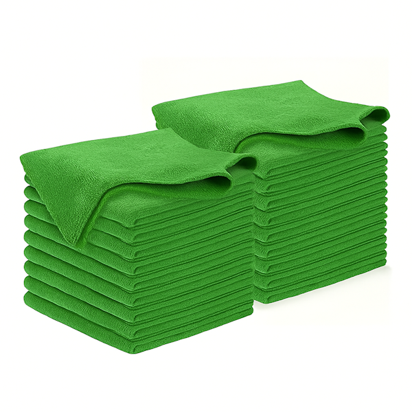Premium Crystalwhite Microfiber Cleaning Cloths - 20-Pack (Blue, Red, Green) | Streak-Free for Glasses, Screens, Cars & Home Cleaning