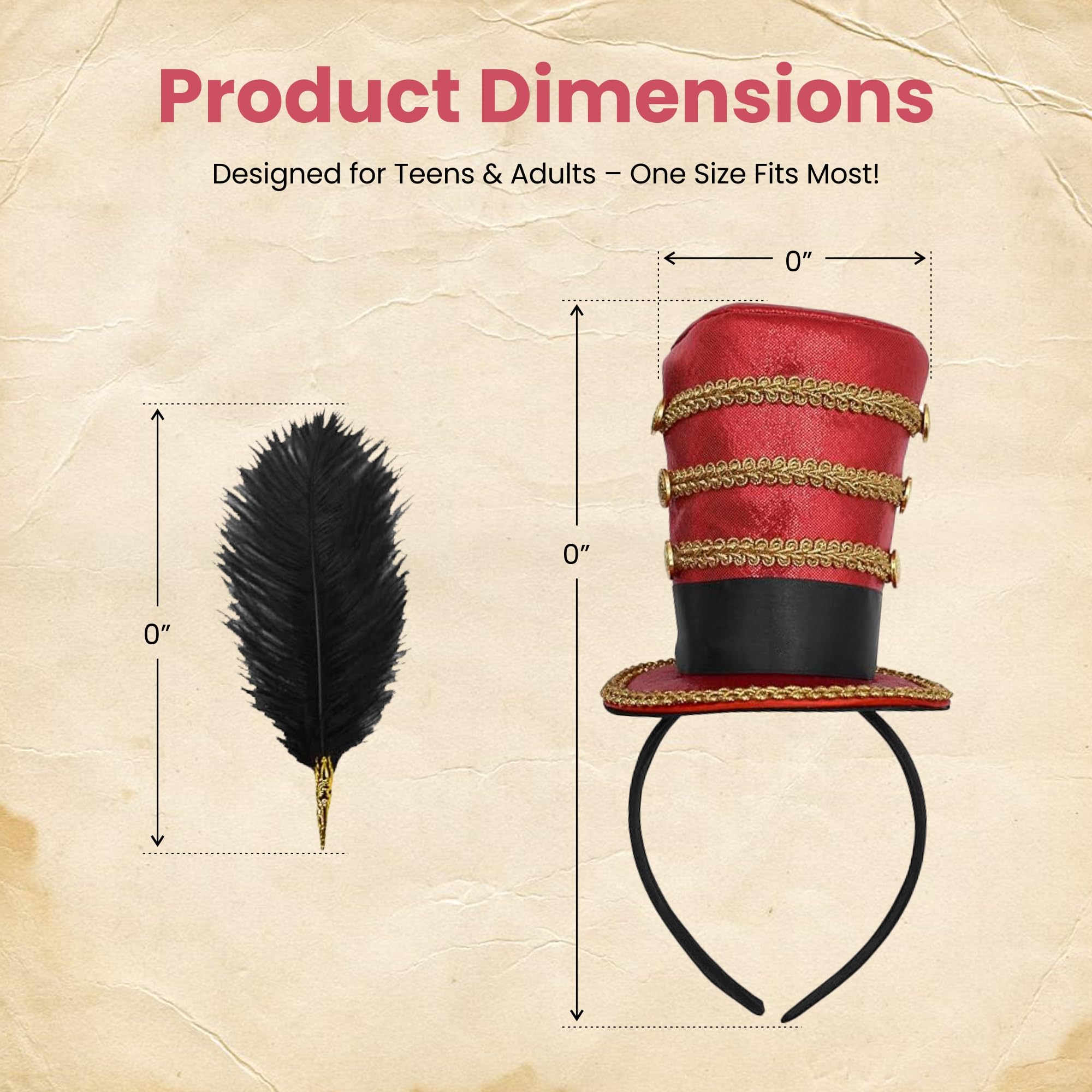 Mini Top Hat Headband - Circus Costume Accessory for Carnival & Parties
