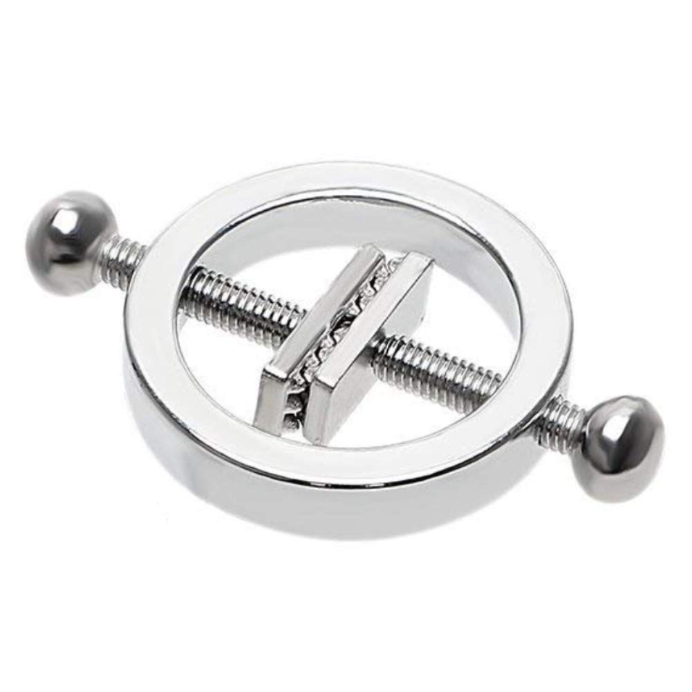 Premium FST Stainless Steel Nipple Clamps - Adjustable Round Clamp Set for Women, Sensual Body Restraints & BDSM Toys - Perfect for Couples Play, Roleplay & Spicing Up Your Intimate Moments