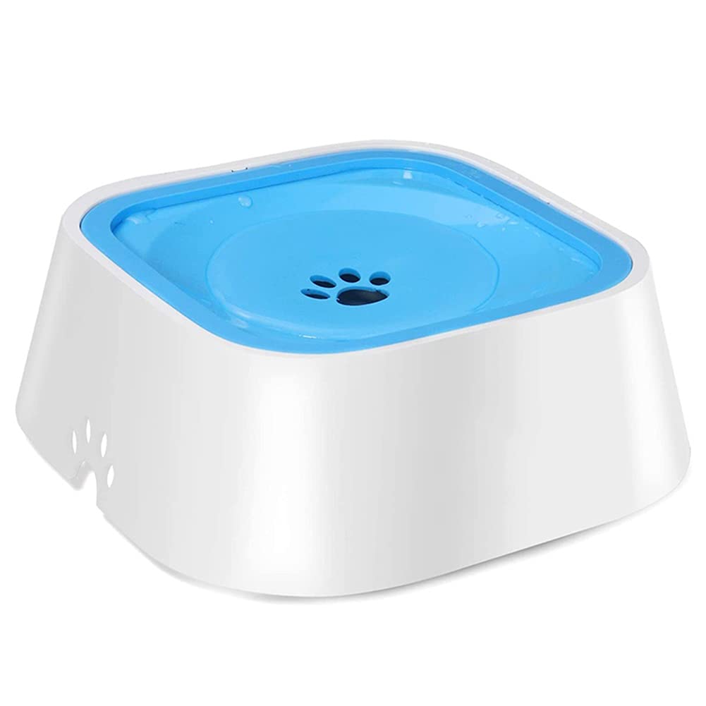 Viinice 1.5L Automatic Pet Water Dispenser - Floating Slow Feeder Dog & Cat Bowl with Anti-Overflow Design for Travel, Home, and Outdoor Use (Black/Blue)