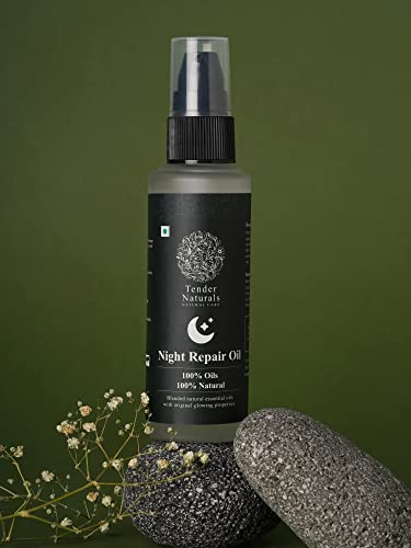 Tender Naturals Night Repair Oil - 100% Natural for Dry Skin Care | Nighttime Hydration