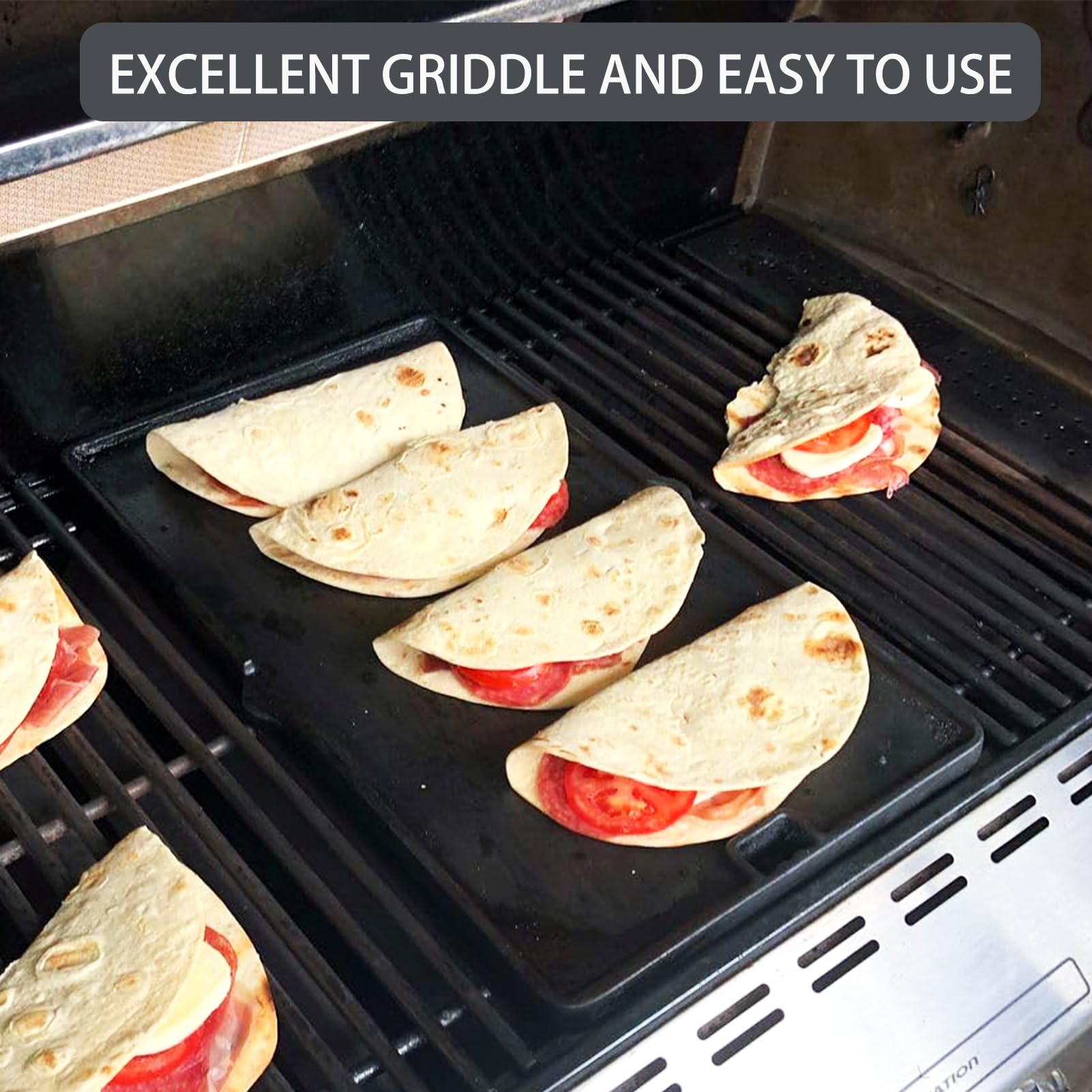 Weber Summit Series Reversible Cast Iron Grill Griddle Replacement Parts - Compatible with Summit E-470, S-470, E-670, S-670, S-660, S-420, S-460, E-420, S-450, S-620, Summit Gold A, B, D, A6, B6, C4, D4, D6 - 1 Pack - Perfect for Outdoor BBQ, Camping & Backyard Cooking