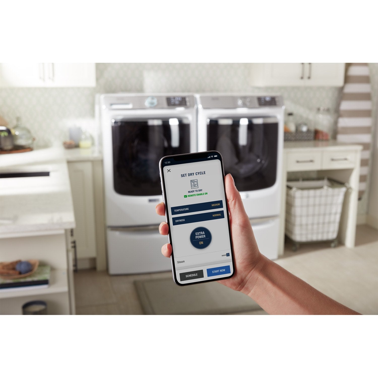 Maytag White Front Load Washer 5.8 cu ft & Gas Dryer 7.3 cu ft Laundry Set MHW8630HW/MGD8630HW - Perfect for Large Families & Heavy Duty Laundry Needs