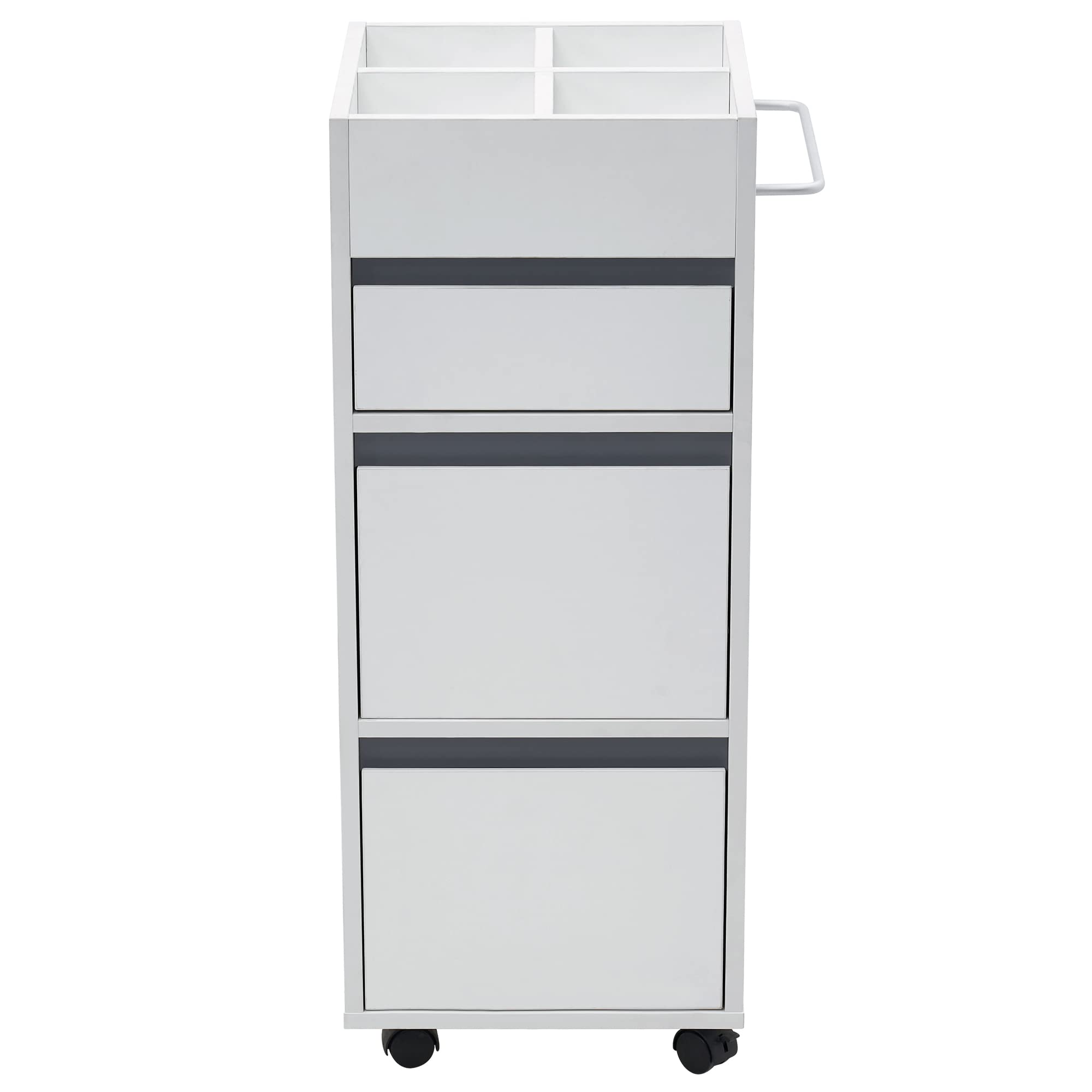 Professional Barber Salon Trolley with 3 Drawers - Mobile Storage Cabinet for Hair Stylists, Beauty Organizer & Spa Equipment - White (Ideal for Salon, Barber Shop & Home Use)