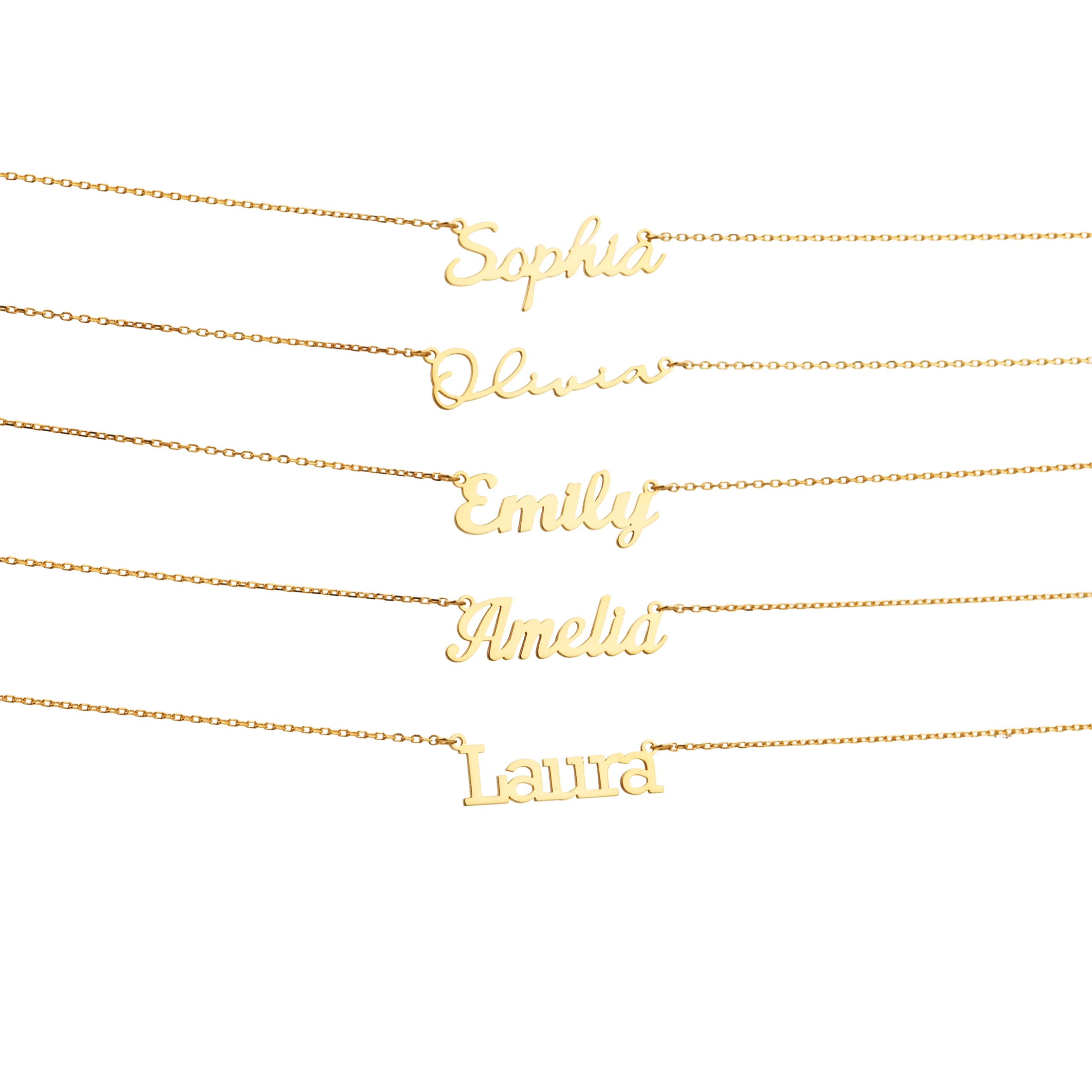 14K Solid Gold Personalized Name Necklace - Custom Name Plate Jewelry for Women - Elegant Bridesmaid Gift & Birthday Present for Her - Perfect for Weddings, Anniversaries, and Special Occasions