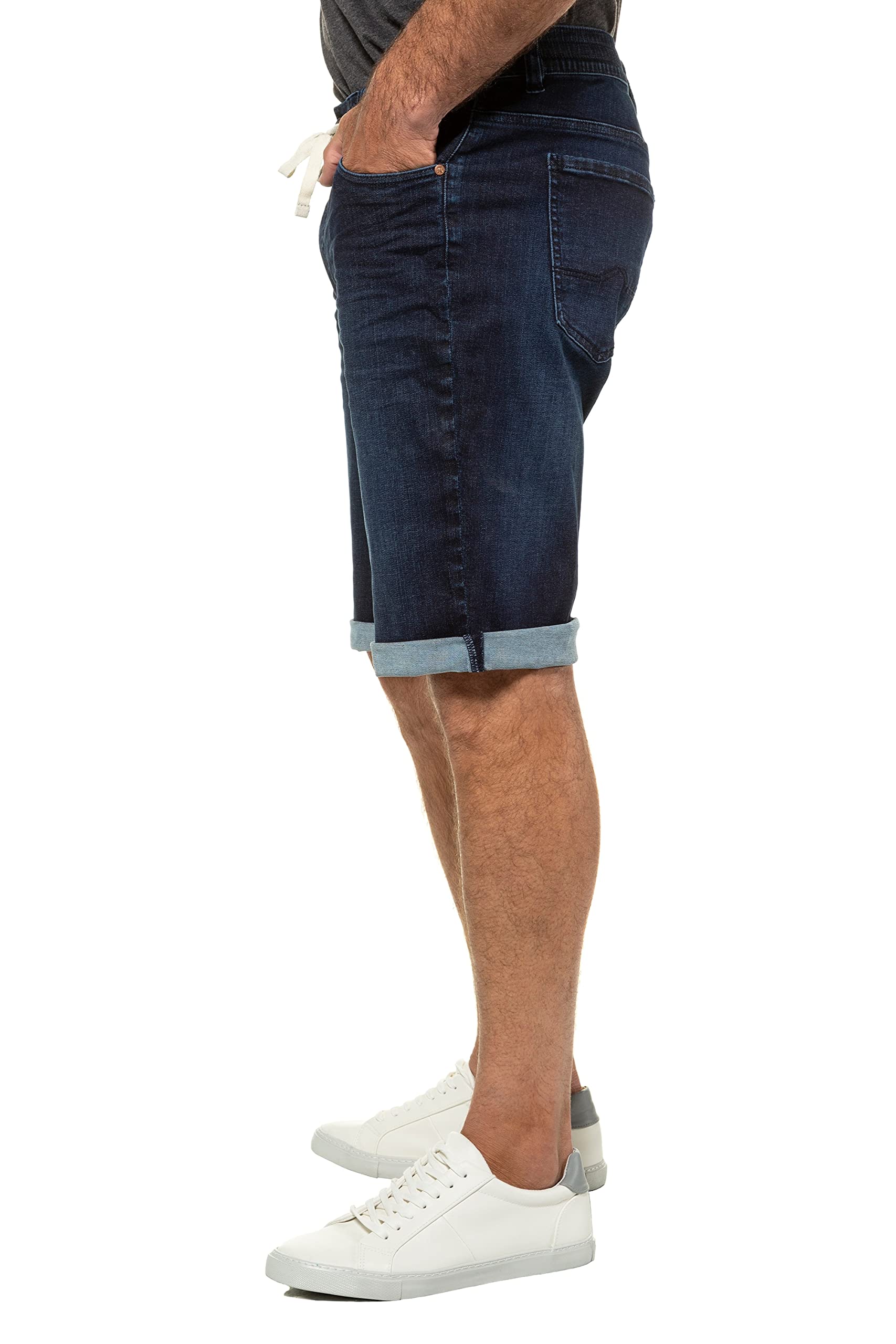 JP 1880 Men's Big & Tall Stretch Denim Jogger Bermuda Shorts - Blue (Size 42) | Comfortable Casual Wear for Summer & Outdoor Activities