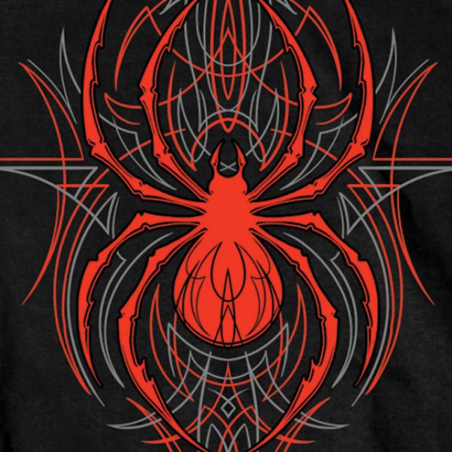 Hot Leathers Pinstripe Spider Short Sleeve T-Shirt | Rocker & Biker Style | Perfect for Concerts, Motorcycle Rides & Gothic Fashion