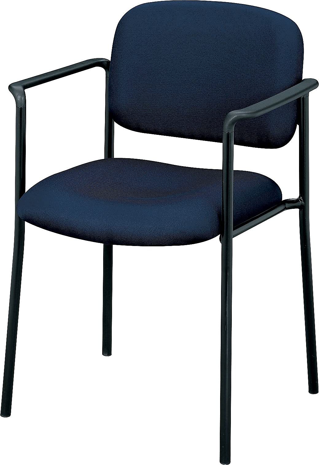 Ergonomic 4-Piece Stacking Office Chairs with Navy Blue Upholstery - Perfect for Conference Rooms, Home Offices & Waiting Areas