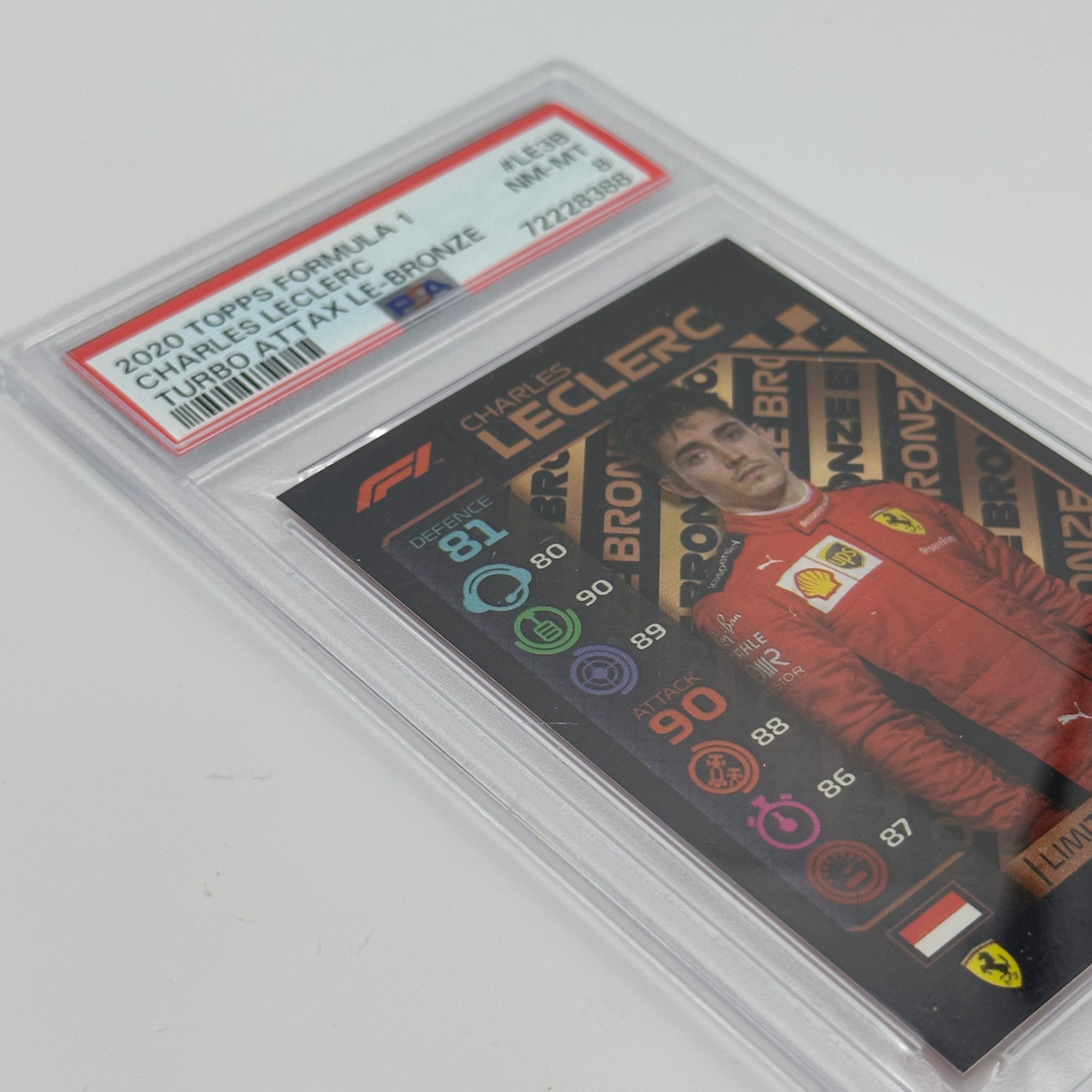 PSA 8 Graded CHARLES LECLERC #LE3B Limited Edition Bronze Trading Card - Perfect for F1 Collectors & Motorsport Memorabilia Enthusiasts