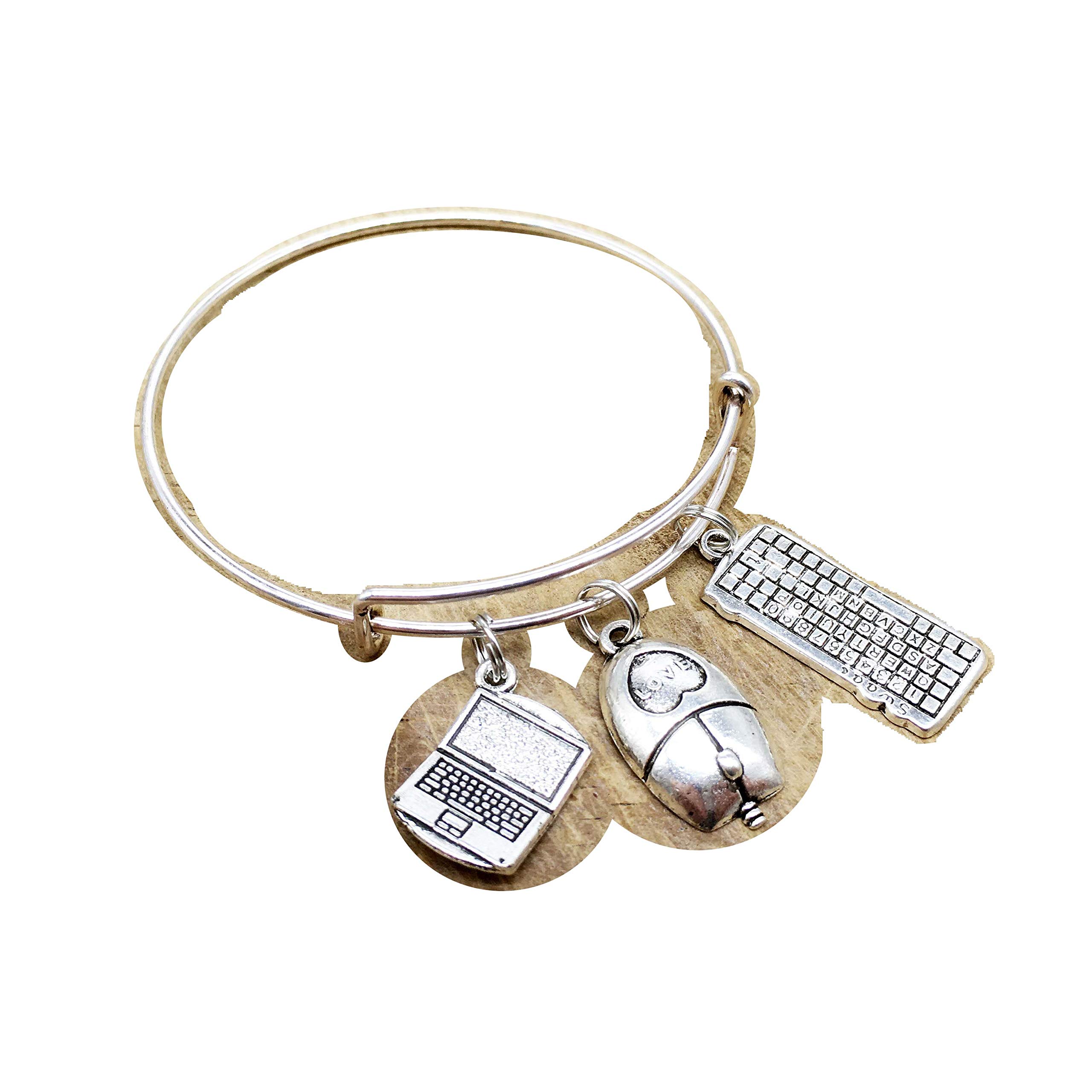 Stylish Computer Science Bracelet - Perfect IT Gift for Tech Lovers | Keyboard & Mouse Charm Jewelry for Programmers, Engineers & Gamers