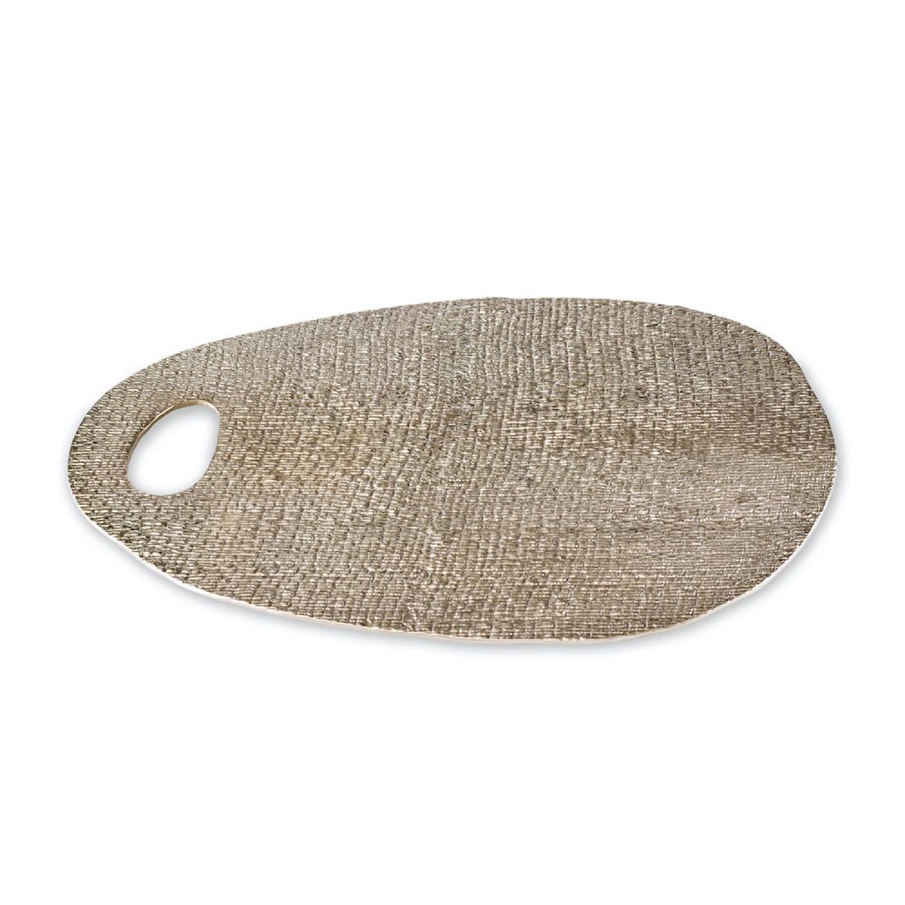 Beatriz Ball Modern Plano Oval Serving Platter - Elegant Silver Tray for Entertaining, Dining & Special Occasions - Perfect for Appetizers, Cheese & Charcuterie Displays