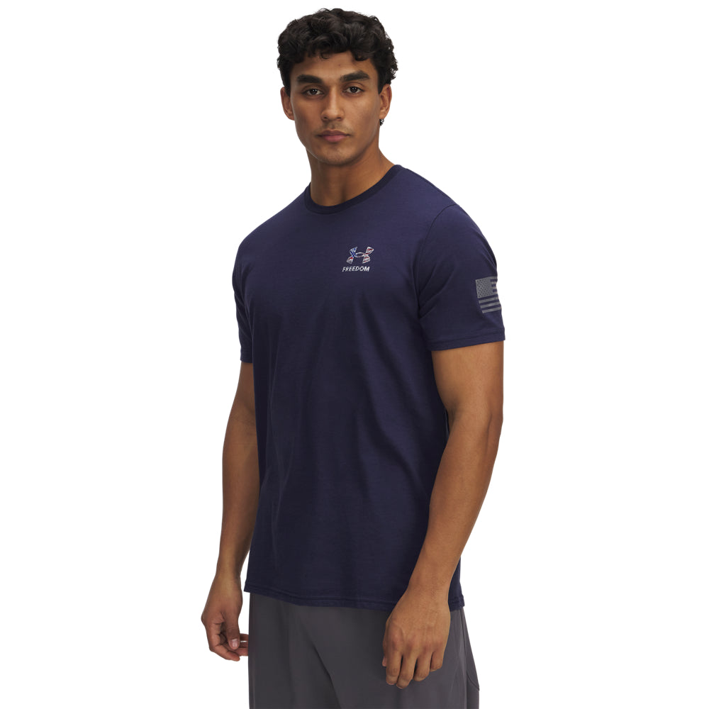 Men's Under Armour Freedom Eagle Graphic T-Shirt - Lightweight, Breathable Cotton Tee for Casual Wear & Workouts | Patriotic American Flag Design