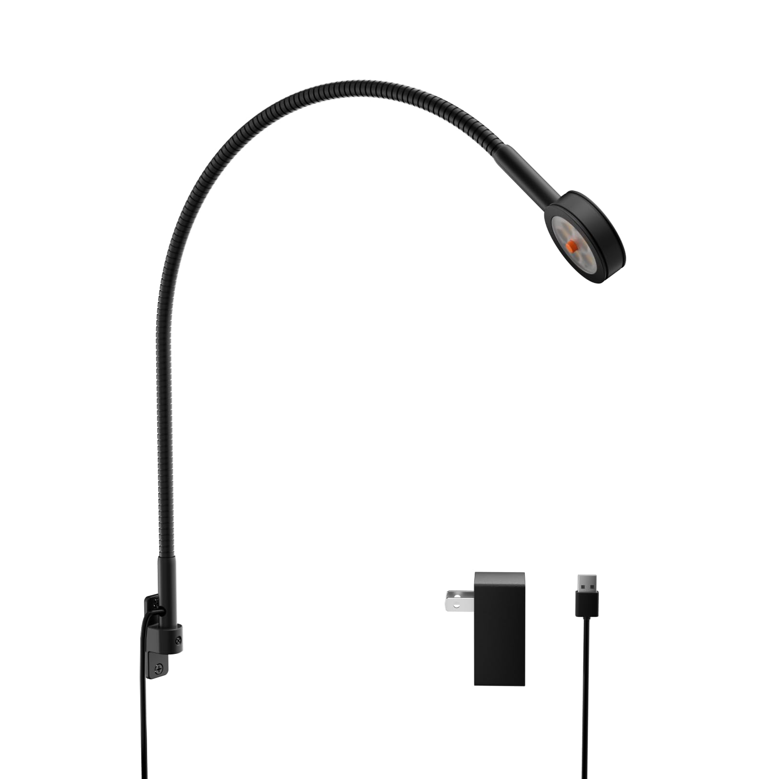 Acegoo Minimalist LED Reading Light - Flexible Gooseneck Bedside Lamp with 4000K Natural Light, CRI 90+, USB Powered - Perfect for Bedtime Reading, Study, and Nightstand Use