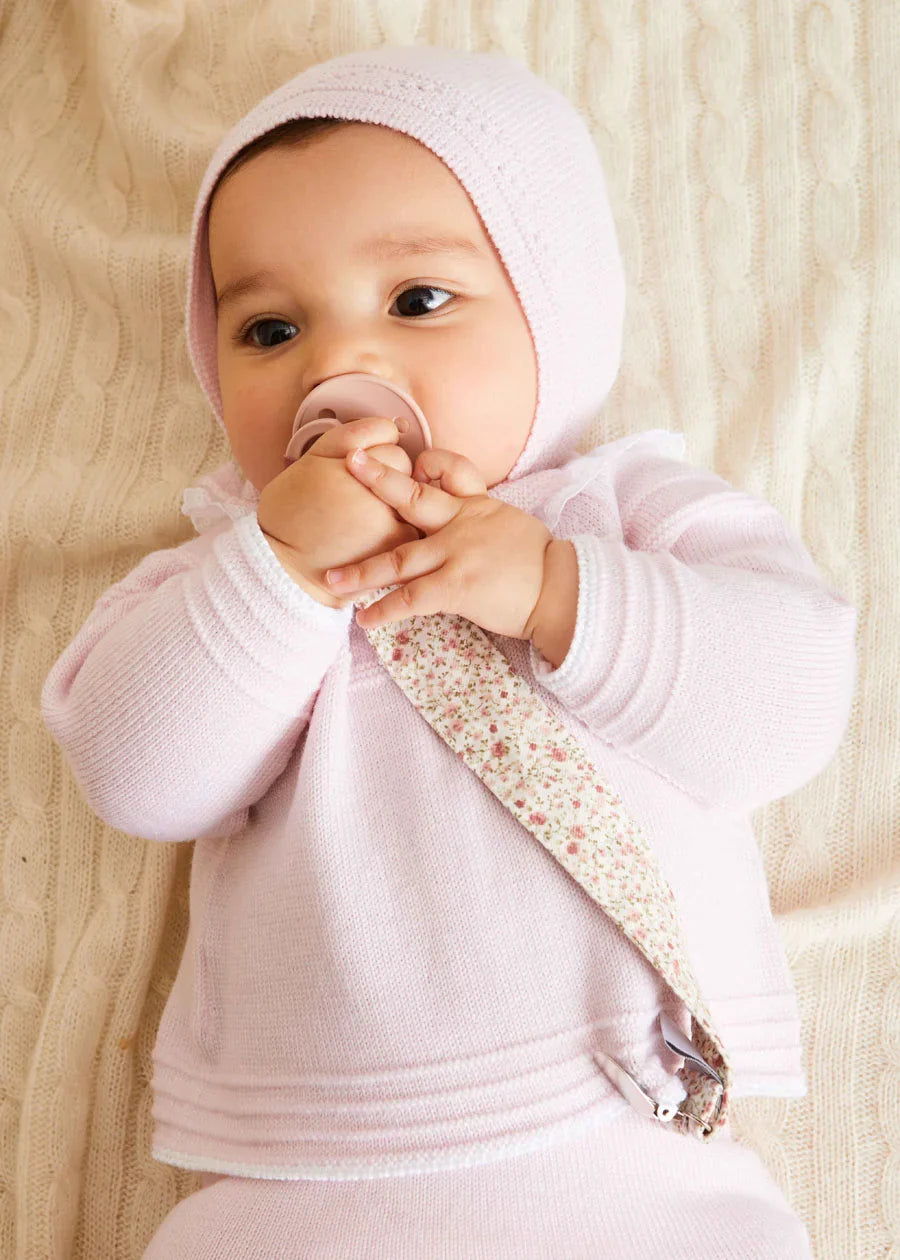 Adorable Pink Knitted Newborn Outfit - Soft & Cozy Baby Girl Clothes for Photo Shoots, Christening & Special Occasions