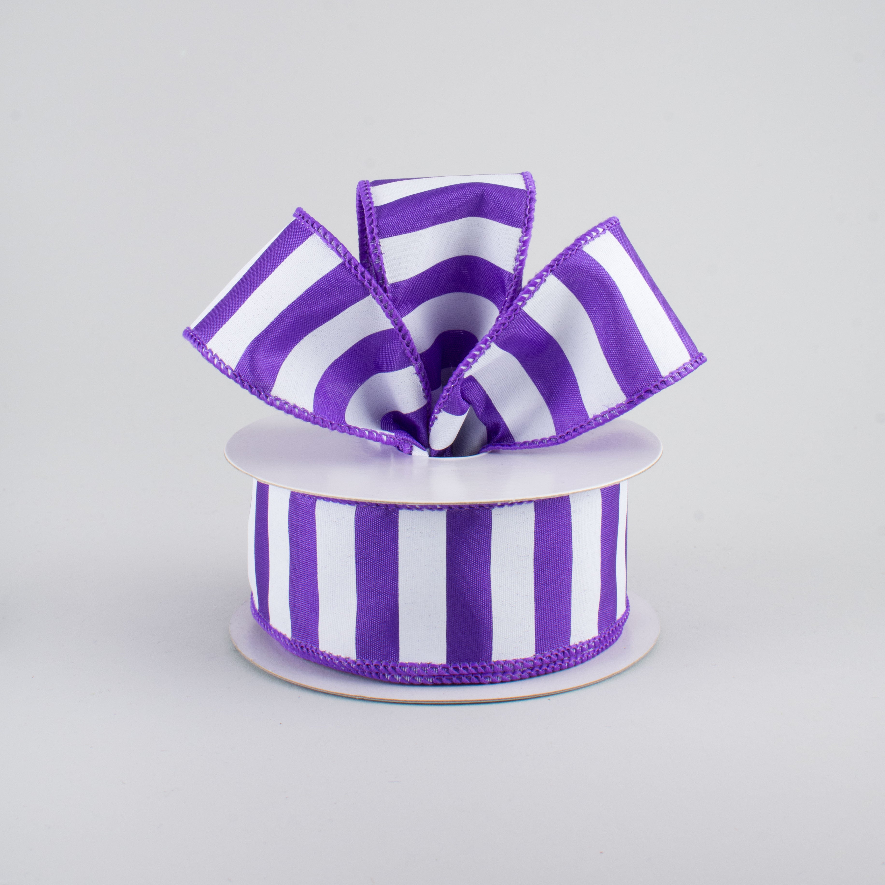 1.5 Inch Medium Stripe Ribbon - Purple & White (10 Yards) | Perfect for Gift Wrapping, DIY Crafts, and Party Decorations