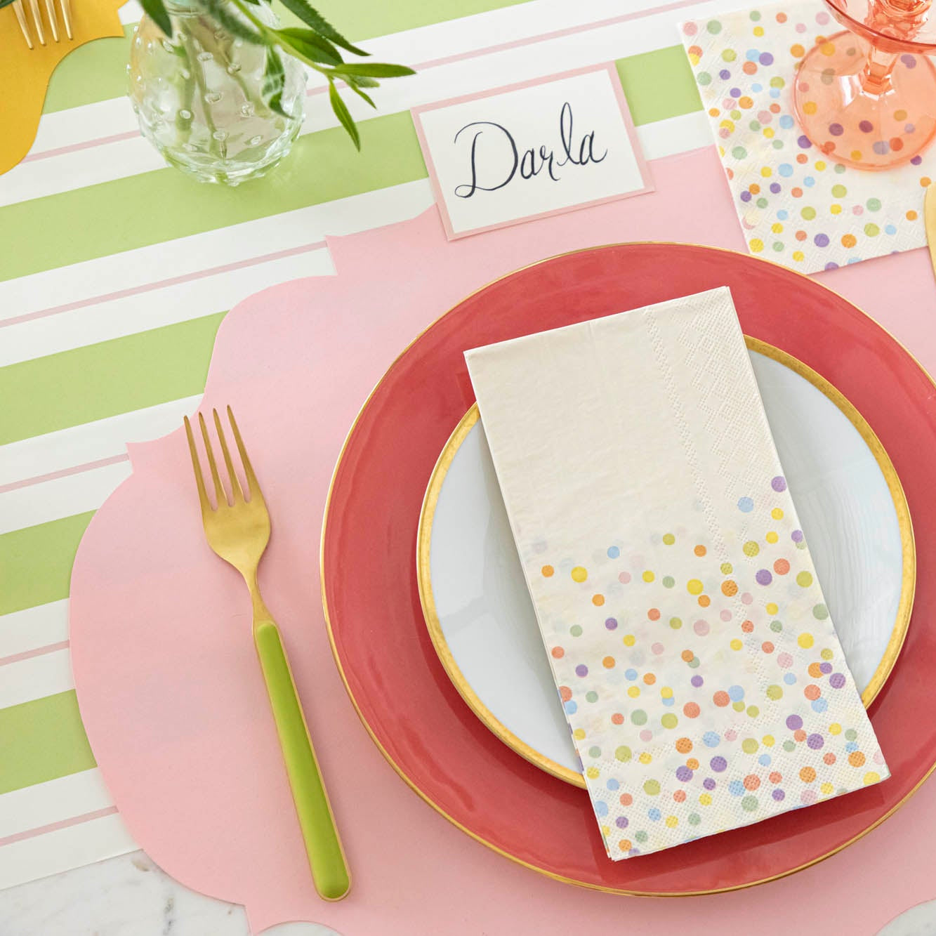 Elegant Pink French Frame Die-Cut Placemat for Dining Table - Perfect for Home Decor, Parties, and Special Occasions