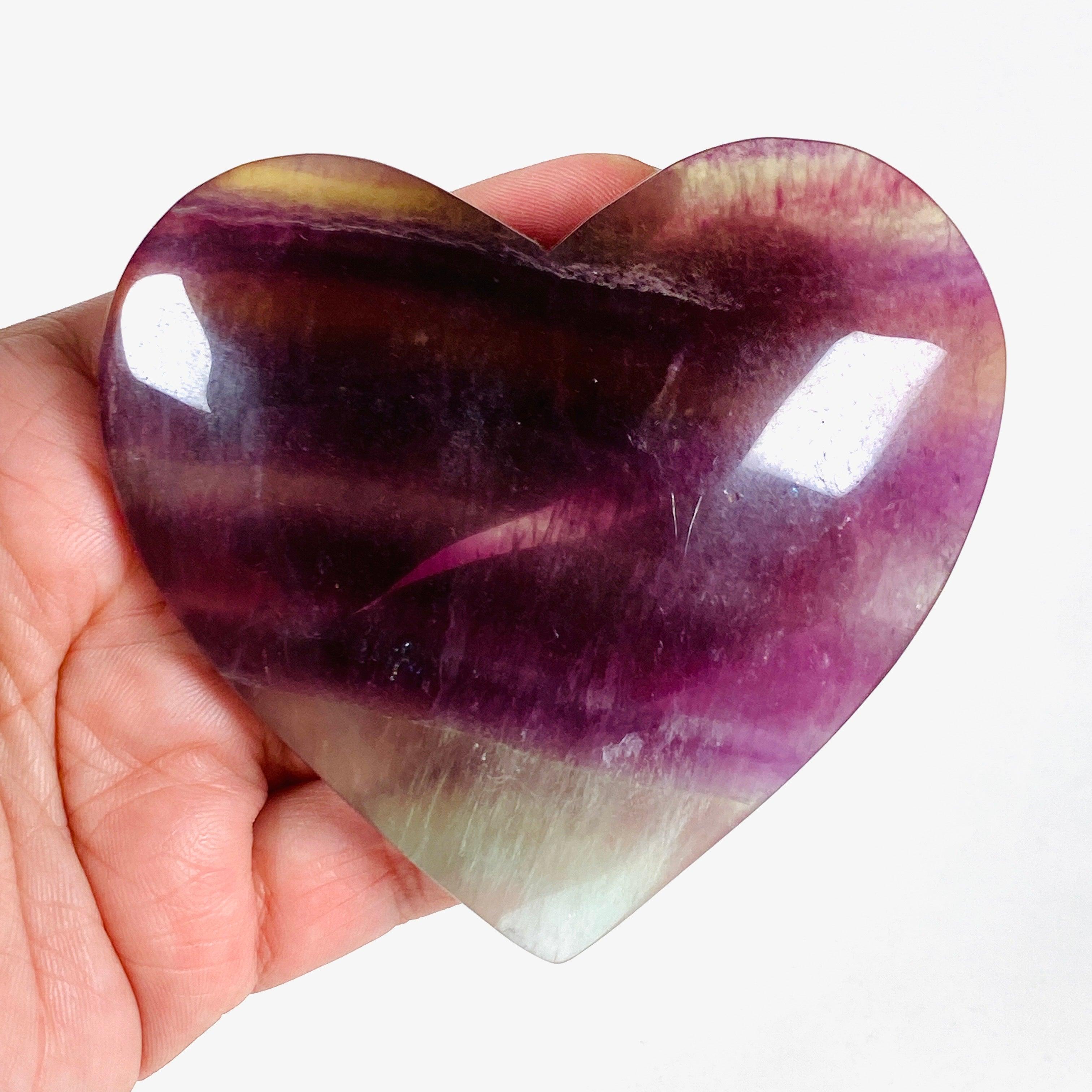 Rainbow Fluorite Heart Pendant - RFH 02 - Natural Crystal Jewelry for Healing, Meditation & Spiritual Energy - Perfect for Reiki Practitioners & Crystal Collectors