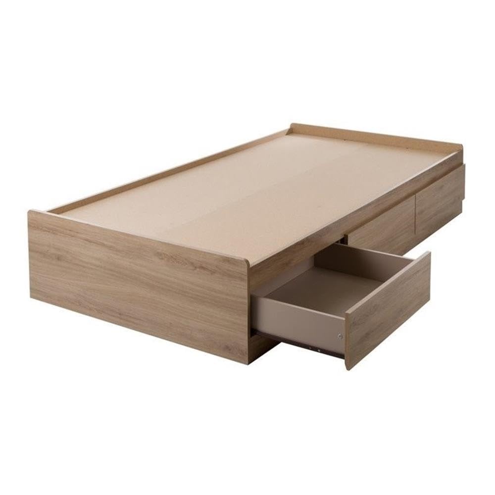 Rosebery Kids Rustic Wood Platform Bed with 3 Under-Bed Drawers - Full Size Wood Slat Support, No Box Spring Needed - Perfect for Kids' Bedrooms, Guest Rooms & Small Spaces
