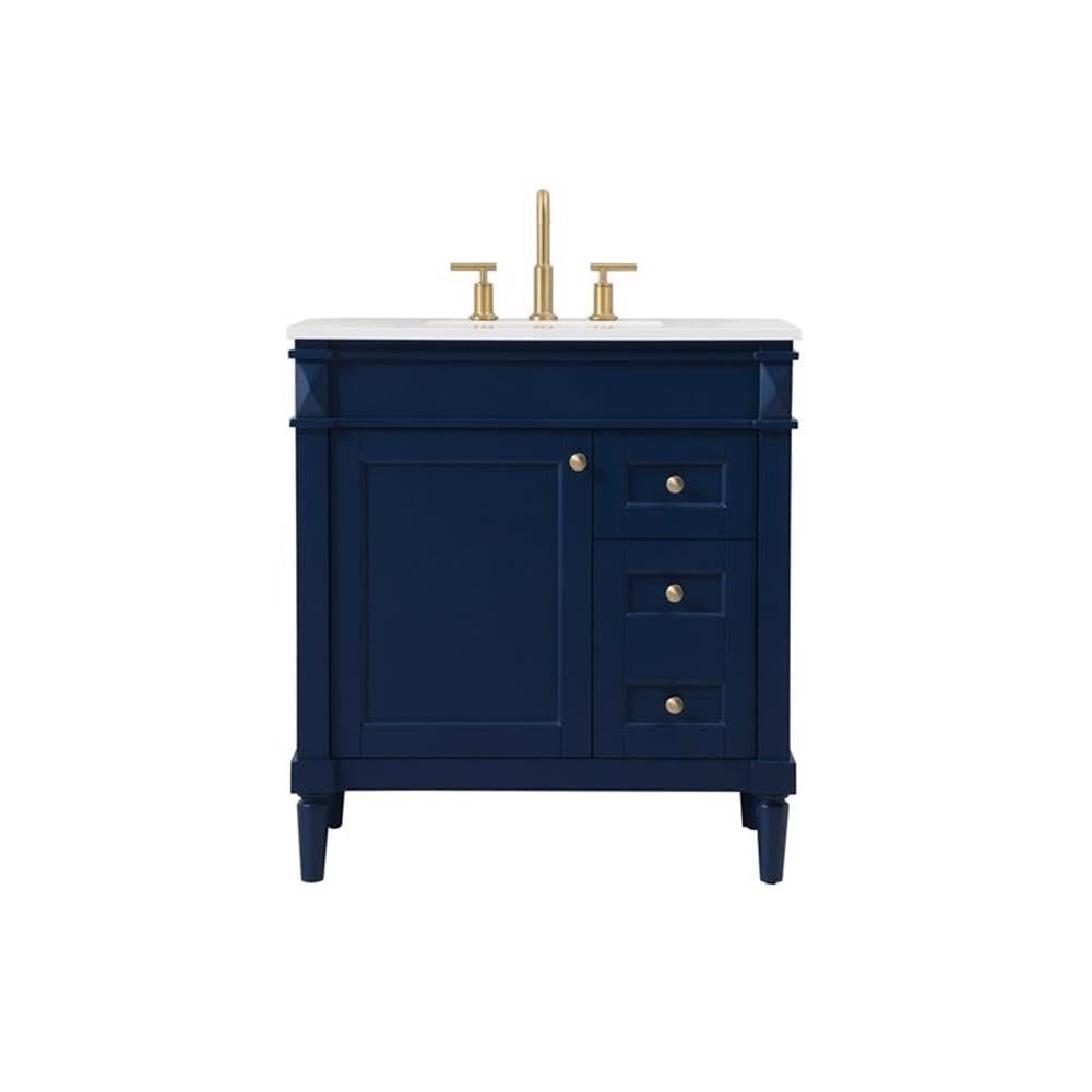 32 Inch Modern Bathroom Vanity with Sink - Elegant Blue Storage Cabinet for Bathroom Organization | Perfect for Small Spaces, Apartments & Home Decor