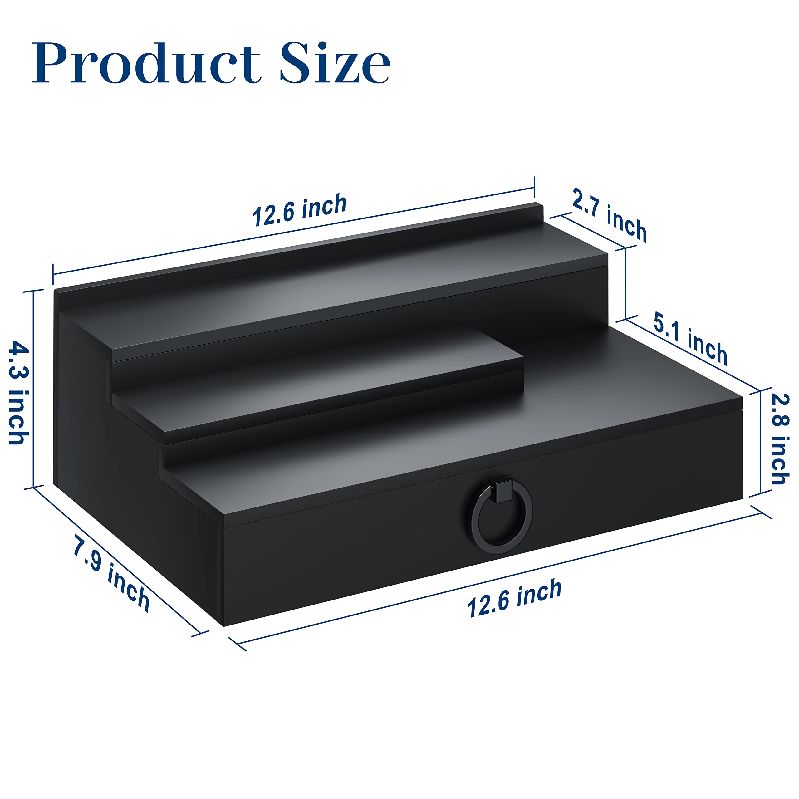 WINKINE Acrylic Cologne Organizer for Men - Perfume Display Shelf with Hidden Compartment & Drawer - Fragrance Storage Tray for Dresser | Perfect for Bedroom Vanity, Bathroom Counter & Closet Organization