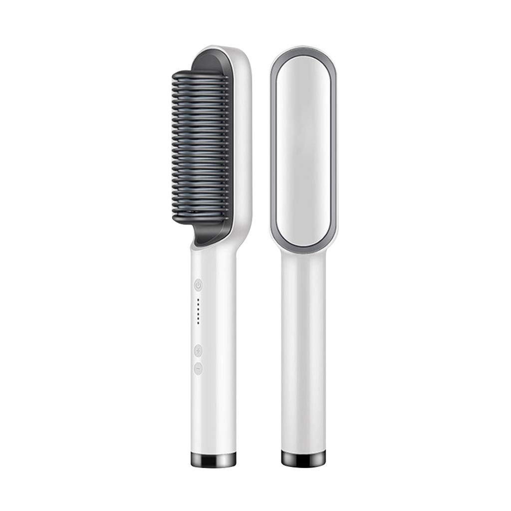 WDBBY Professional Tourmaline Ceramic Hair Straightener & Curler Brush - 2-in-1 Styling Iron for Straightening, Curling, Smoothing Hair - Perfect for Home Use, Travel, Salon Styling & Daily Hair Care