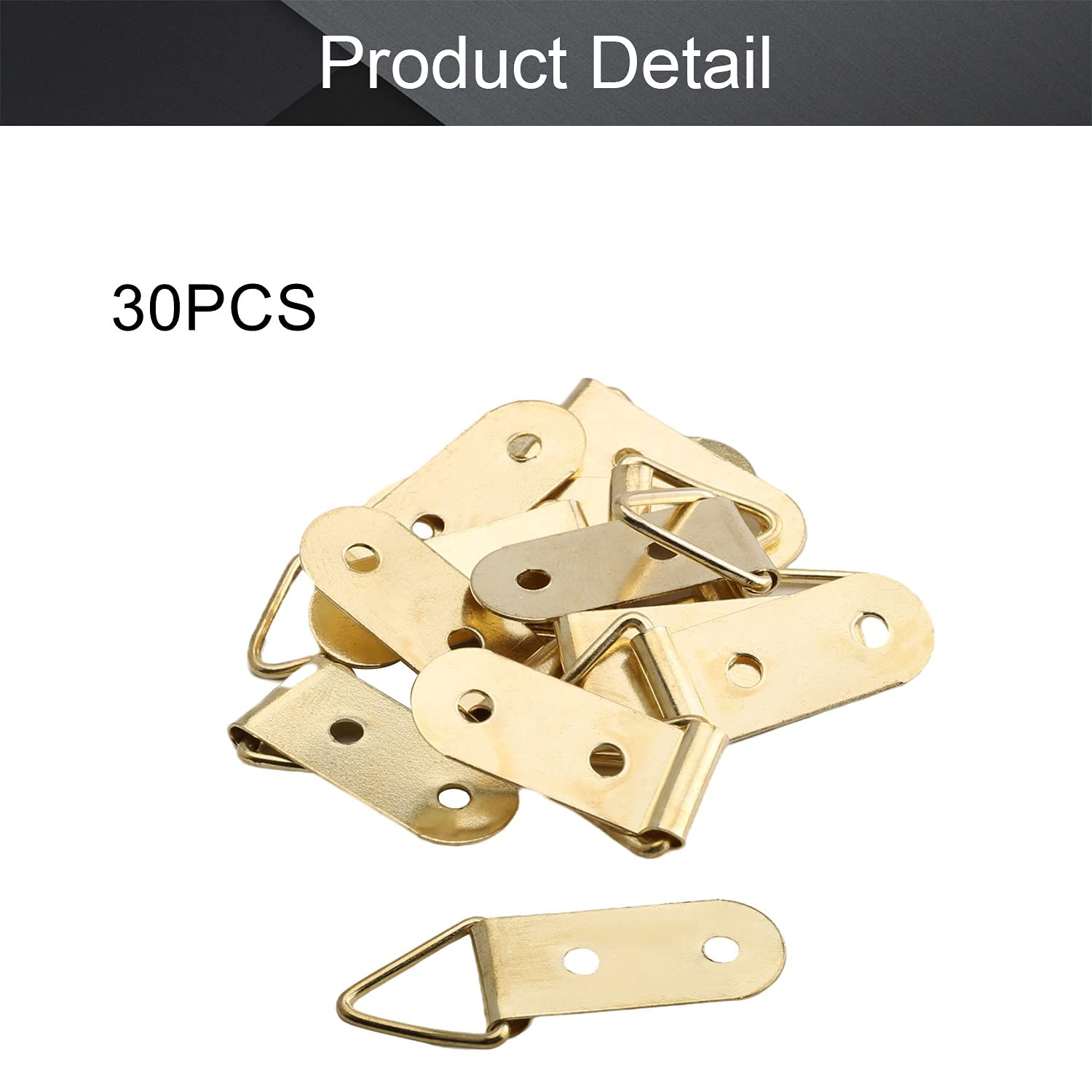 Gold Tone Ring Picture Frame Buckle Kit - 30PCS for Home & Photo Hanging Decor