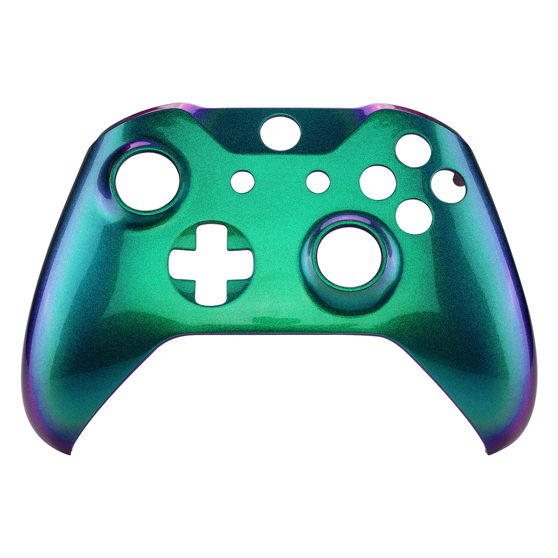 eXtremeRate Chameleon Green & Purple Faceplate Cover - Replacement Front Housing Shell Case for Xbox One X & One S Controller (Model 1708) - Perfect for Gaming, Customization & Controller Repair - SXOFP19