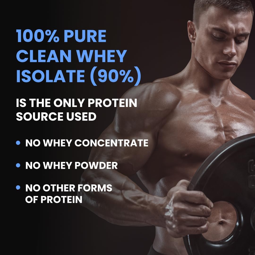 100% Pure Whey Protein Isolate Powder for Men | 30g Protein per Serving | 3X Digestive Enzymes | 6.89g BCAA & 14.50g EAA | No Added Sugar | Belgian Chocolate Flavor | 1Kg (2.2 lbs) | Ideal for Muscle Recovery, Weight Management & Post-Workout Nutrition