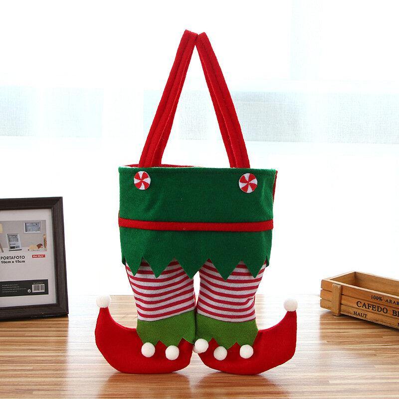Festive Christmas Candy Bottle & Liquor Gift Bag - Elf Shape Handbag for Kids & Adults | Holiday Party Favors, Stocking Stuffers & Secret Santa Gifts