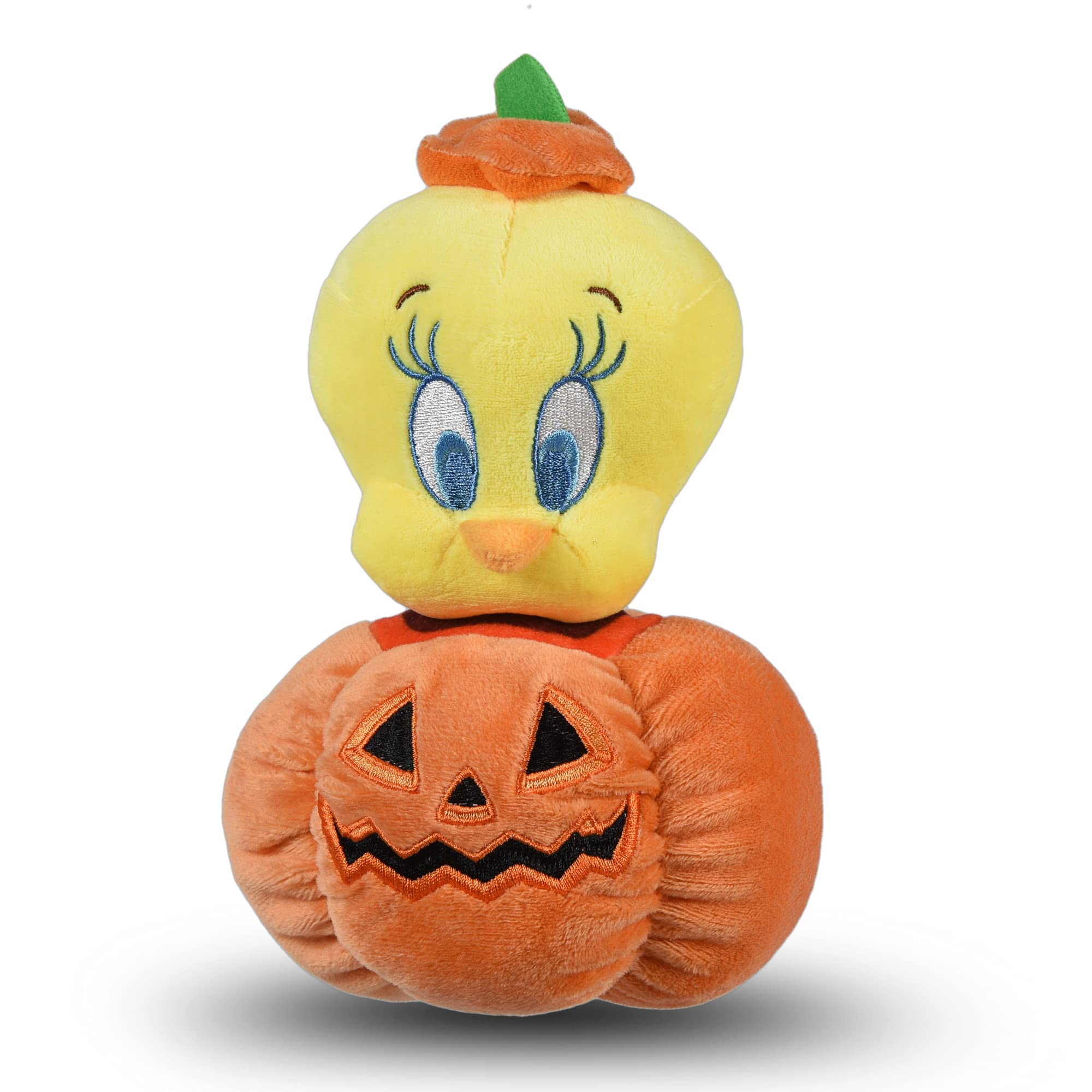 Looney Tunes Tweety Bird Plush Dog Toy with Squeaker - Halloween Pumpkin Head Stuffed Animal for Small Dogs | Durable Chew Toy for Puppies & Pets (6 Inch, FF16872) - Perfect for Playtime, Training Rewards & Cuddling