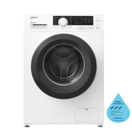 Hitachi BD 80CVE 8kg Front Load Washing Machine - Energy Efficient, Quiet Operation with Multiple Wash Programs - Perfect for Apartments, Small Homes & Laundry Rooms