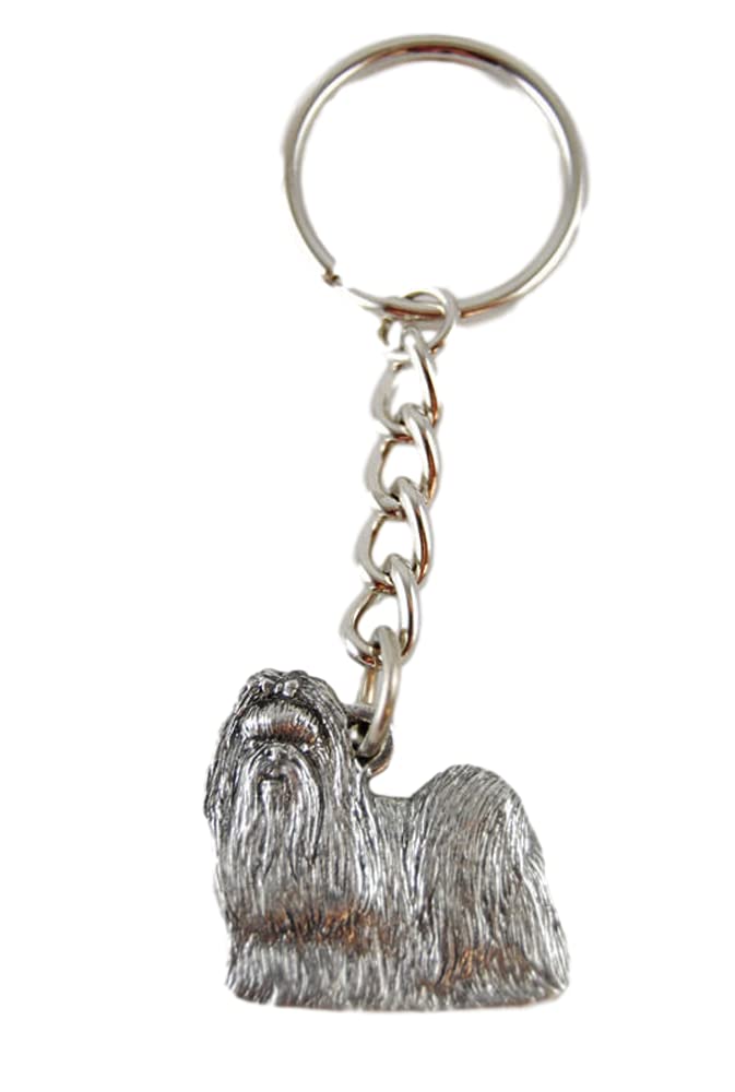 Pewter Shih Tzu Show Clip Keychain - Elegant Dog Lover Gift for Keys, Bags & Backpacks - Perfect for Pet Owners & Dog Show Enthusiasts