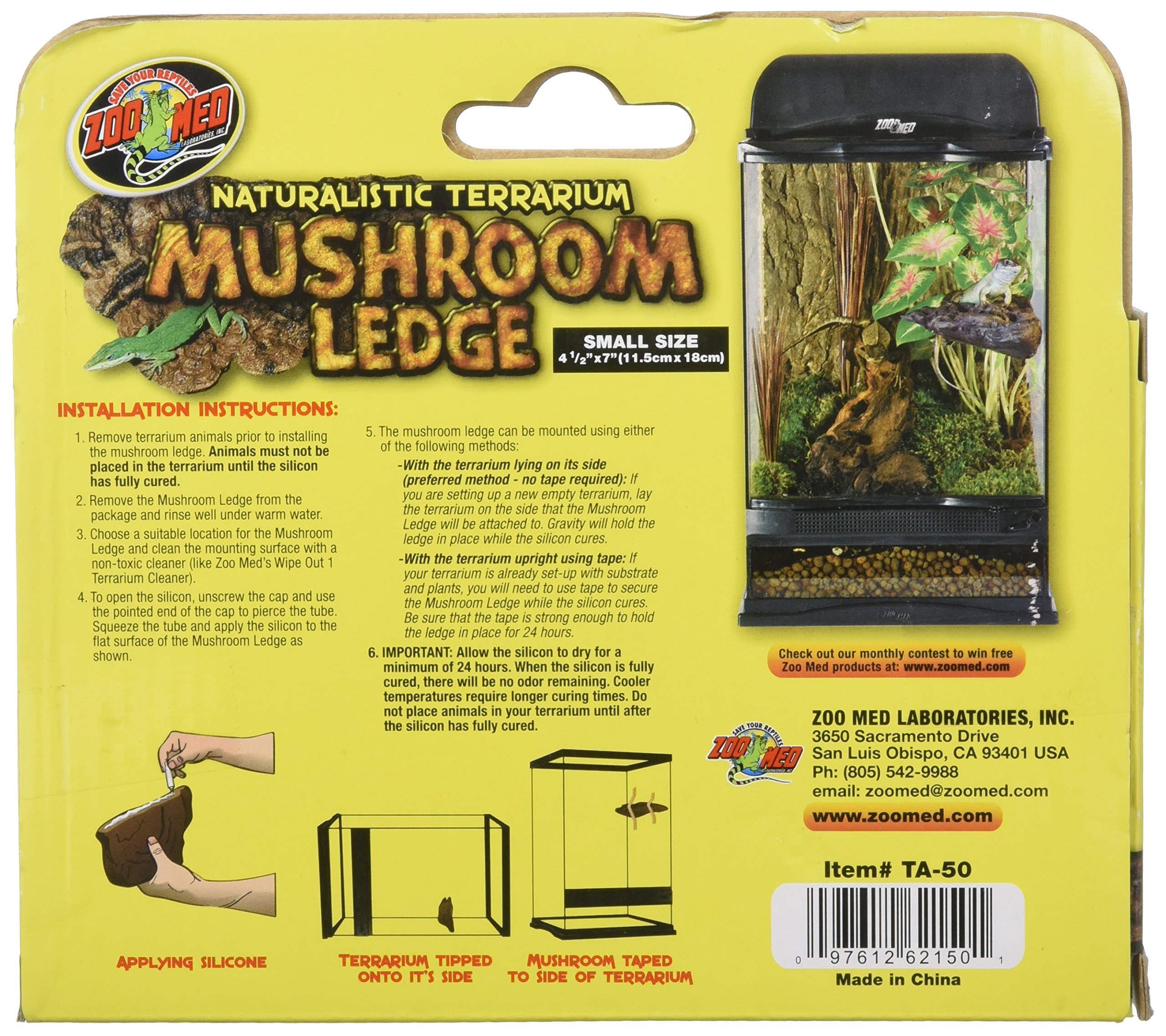 Naturalistic Terrarium Mushroom Ledge - Decorative Reptile Habitat Accessory for Frogs, Geckos & Lizards - Perfect for Bioactive Vivarium & Jungle-Themed Enclosures